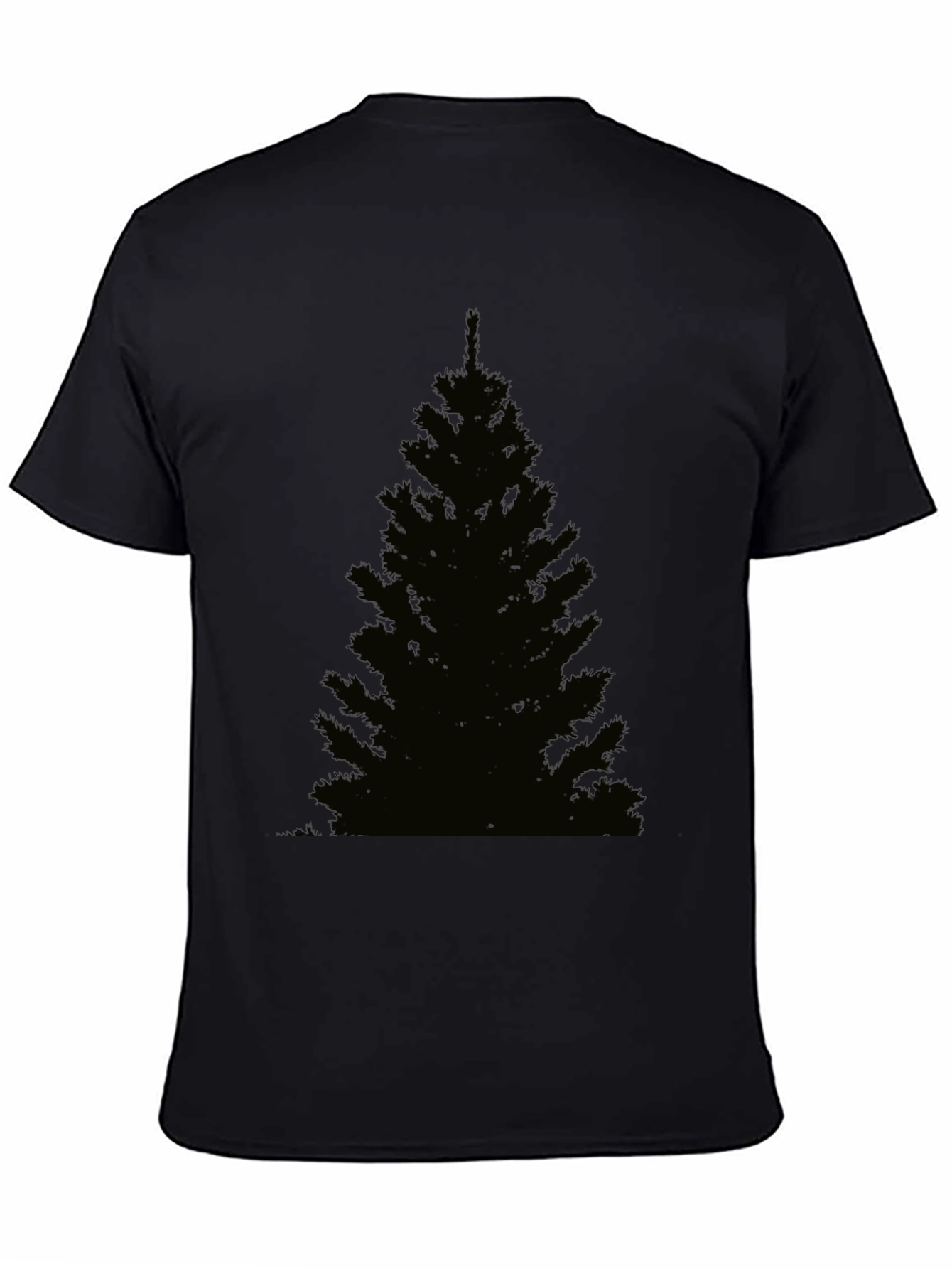 Mens Black Christmas Tree Graphic T-Shirt