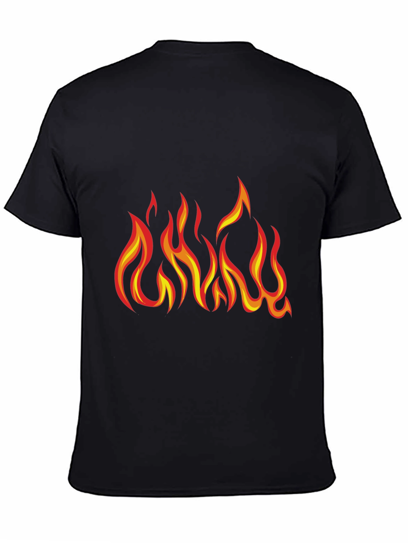 Fiery Flame Graphic T-Shirt - Bold Black Tee