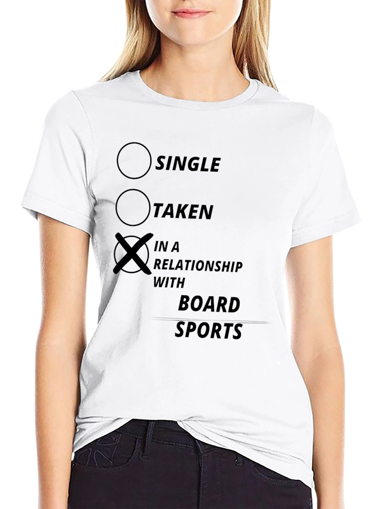 Board Sports Relationship Black T-Shirt