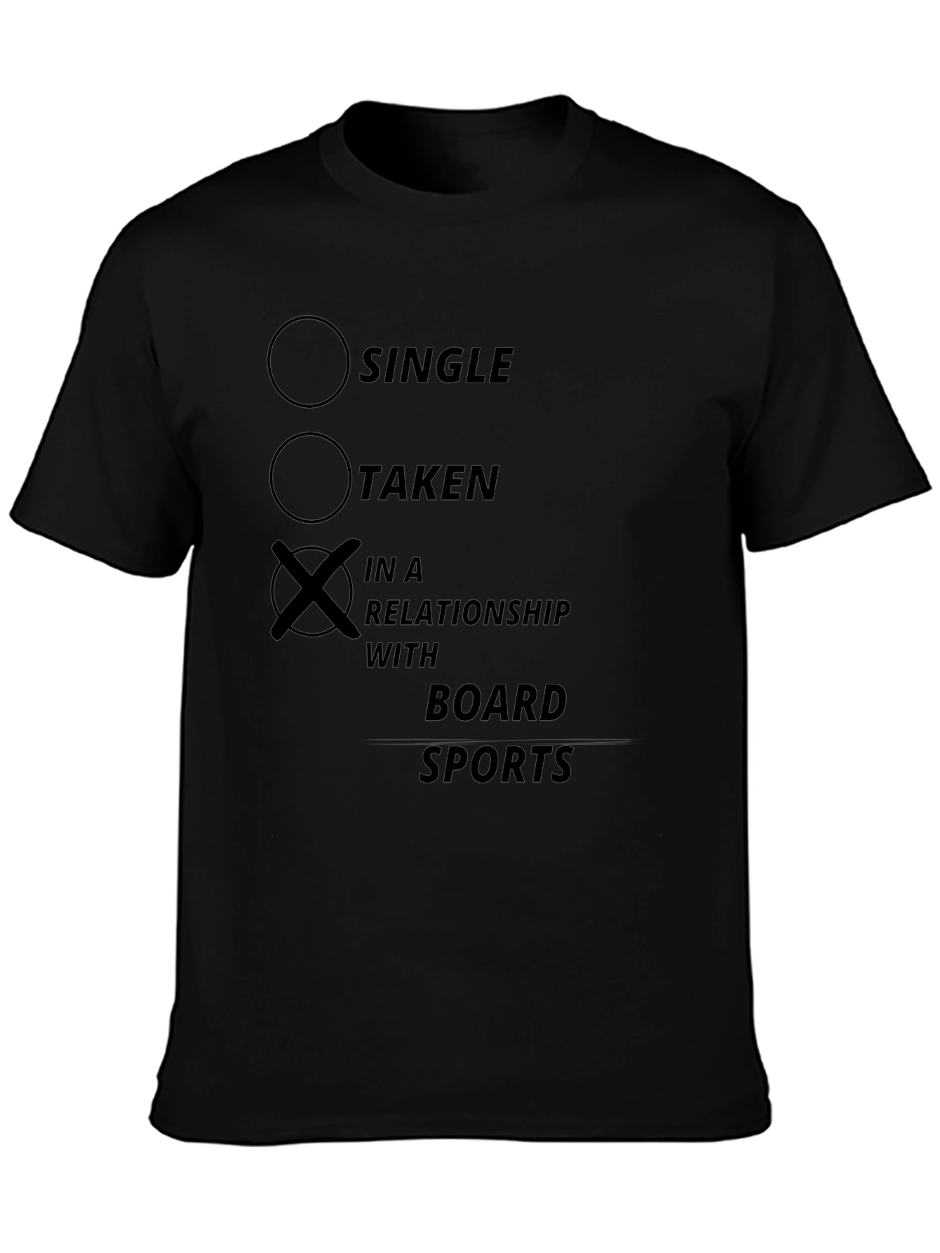 Board Sports Relationship Black T-Shirt