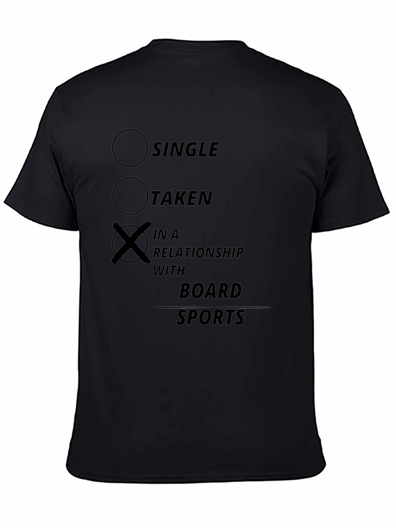 Board Sports Relationship Black T-Shirt