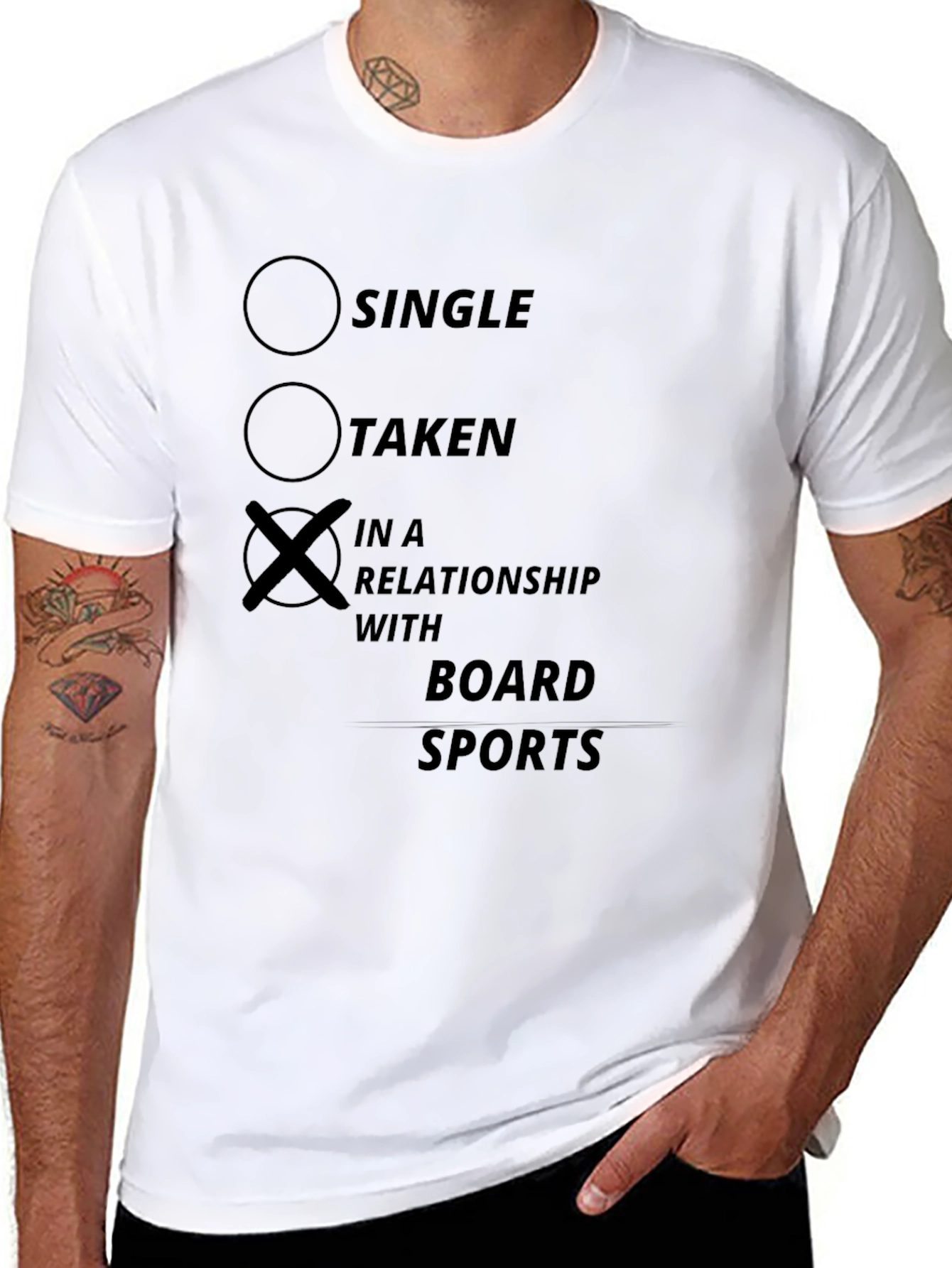 Board Sports Relationship Black T-Shirt