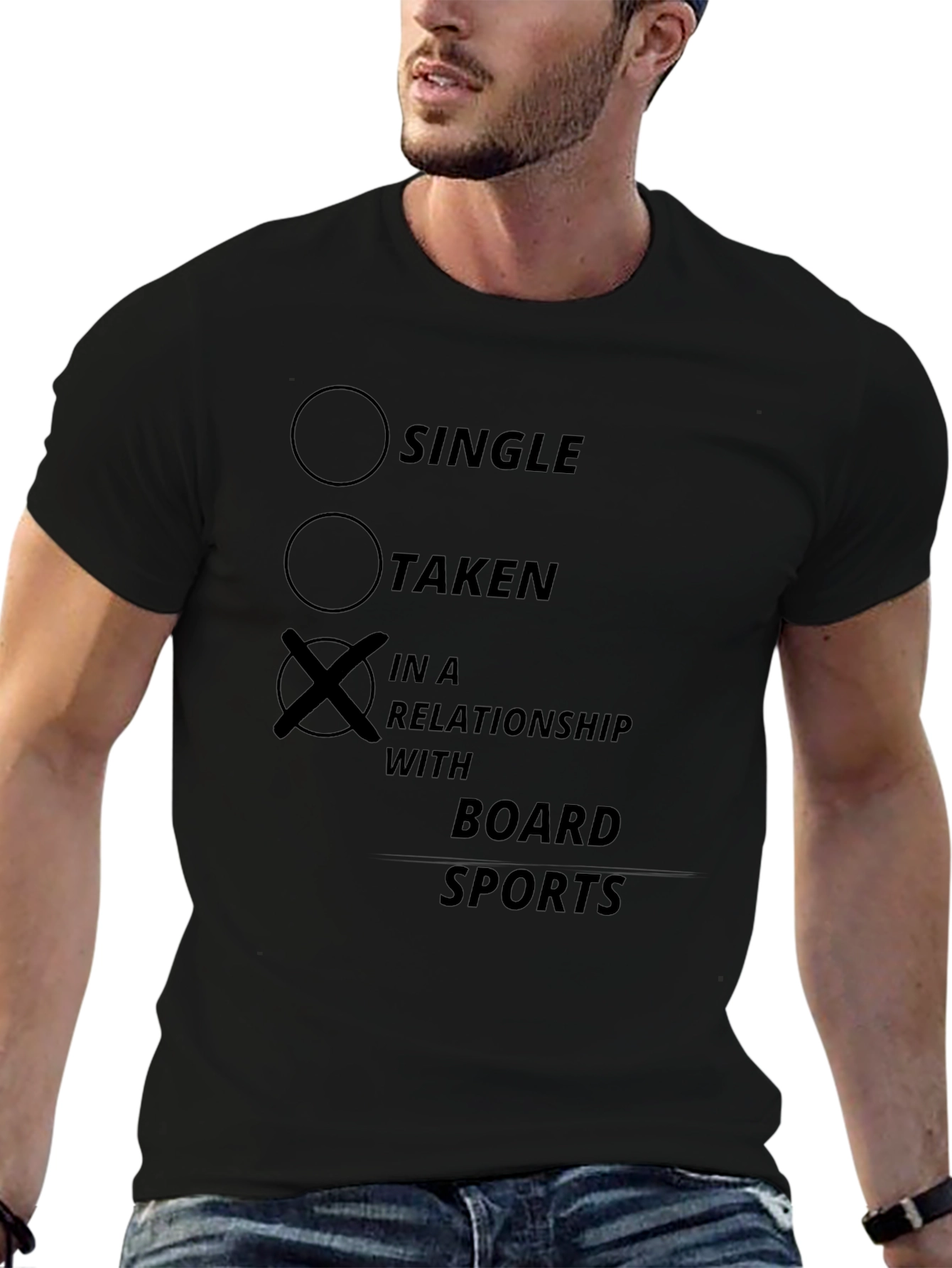 Board Sports Relationship Black T-Shirt
