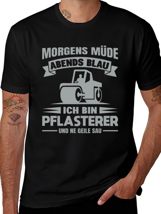 Funny German Paving Crew Shirt - Morgen Müde