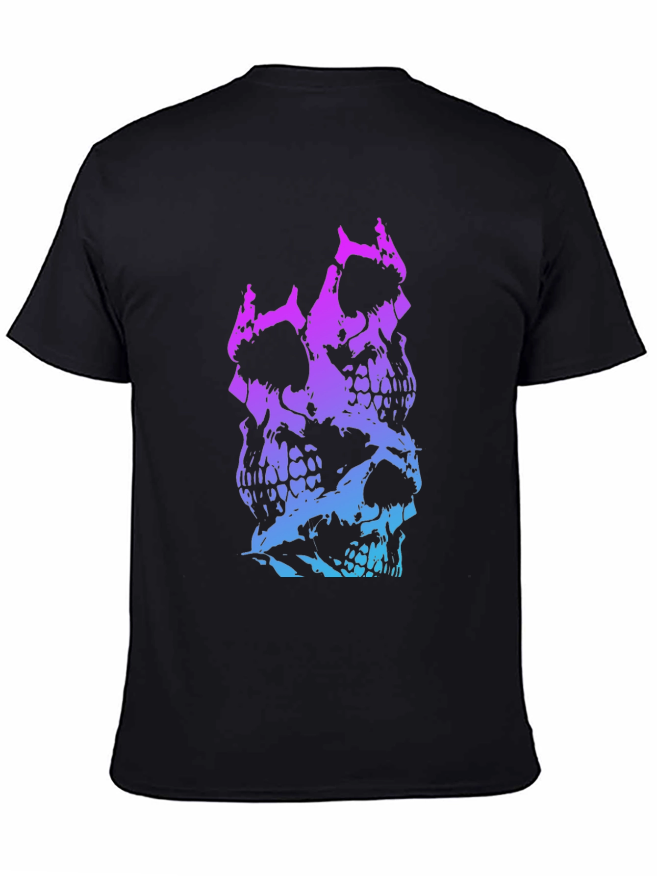 Skull Stack Graphic Tee - Black
