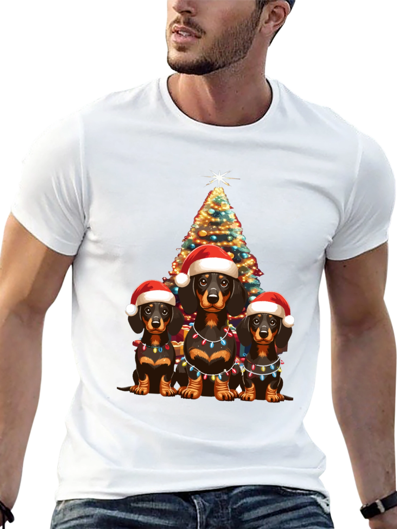 Festive Dachshund Christmas T-Shirt