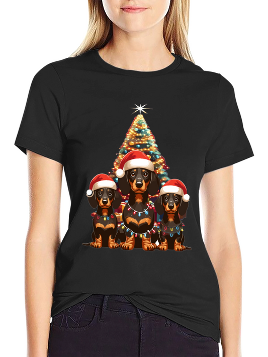 Festive Dachshund Christmas T-Shirt