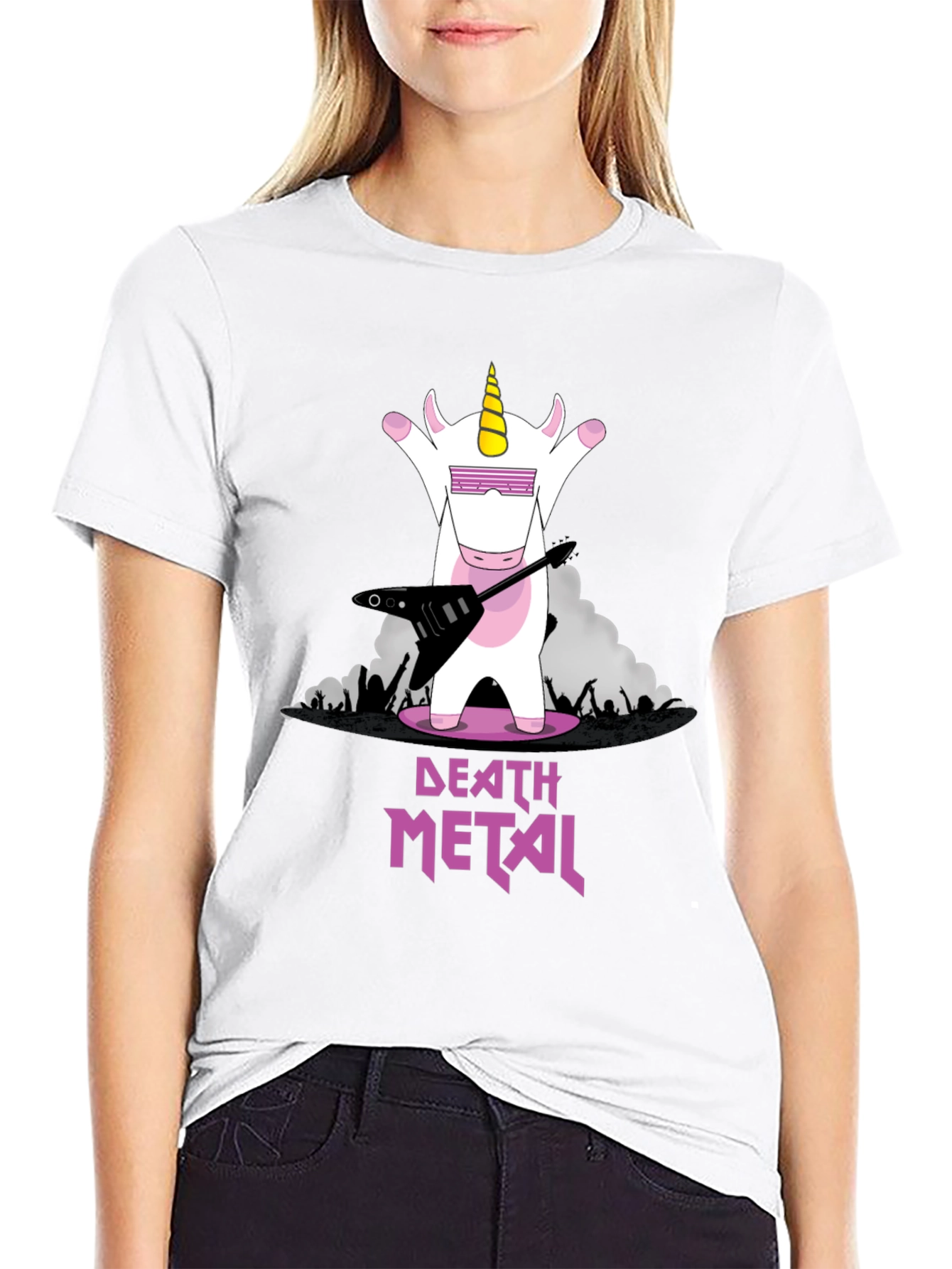 Death Metal Unicorn Graphic T-Shirt