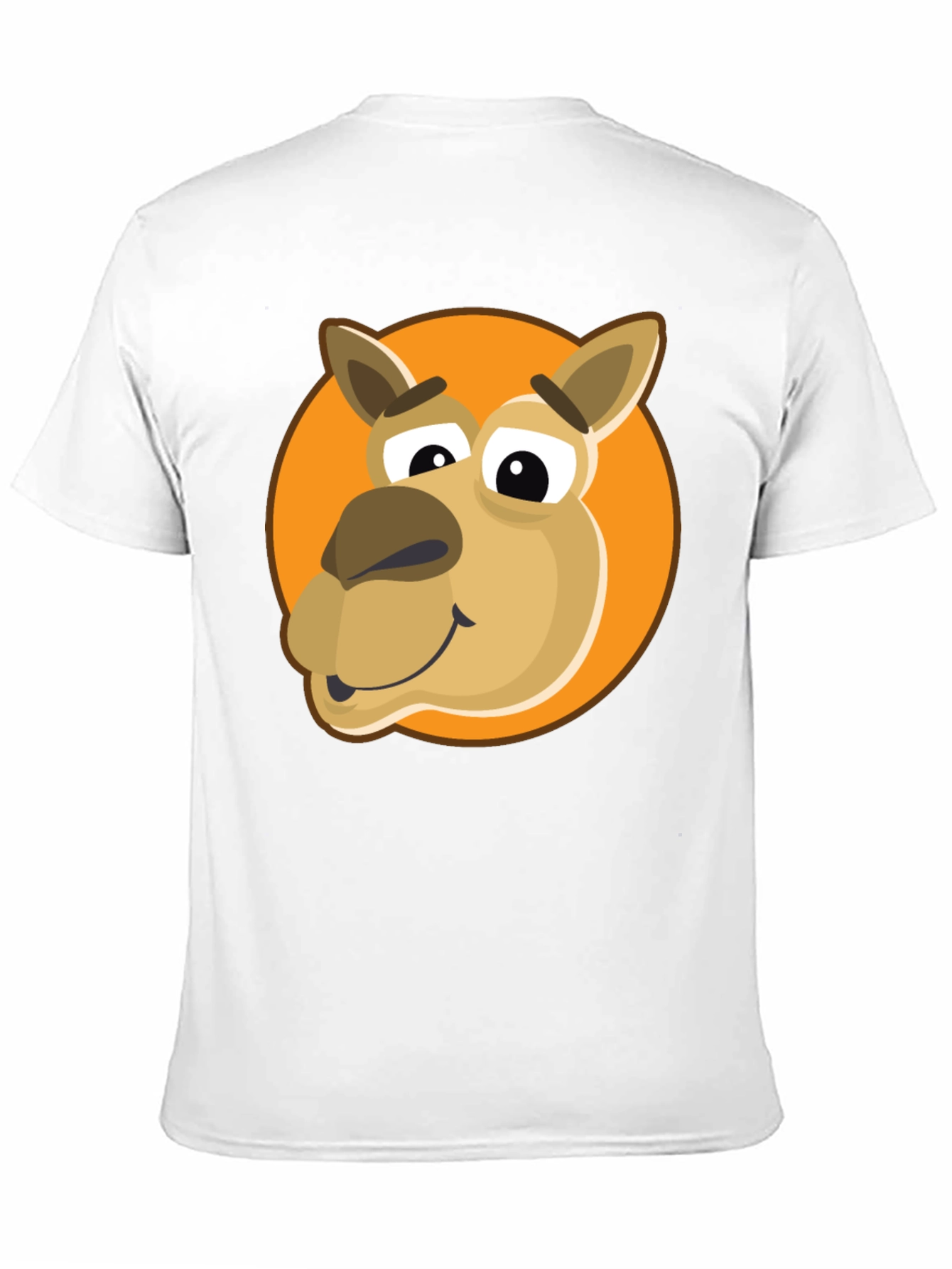 Cartoon Camel Graphic Tee - Black Cotton Blend