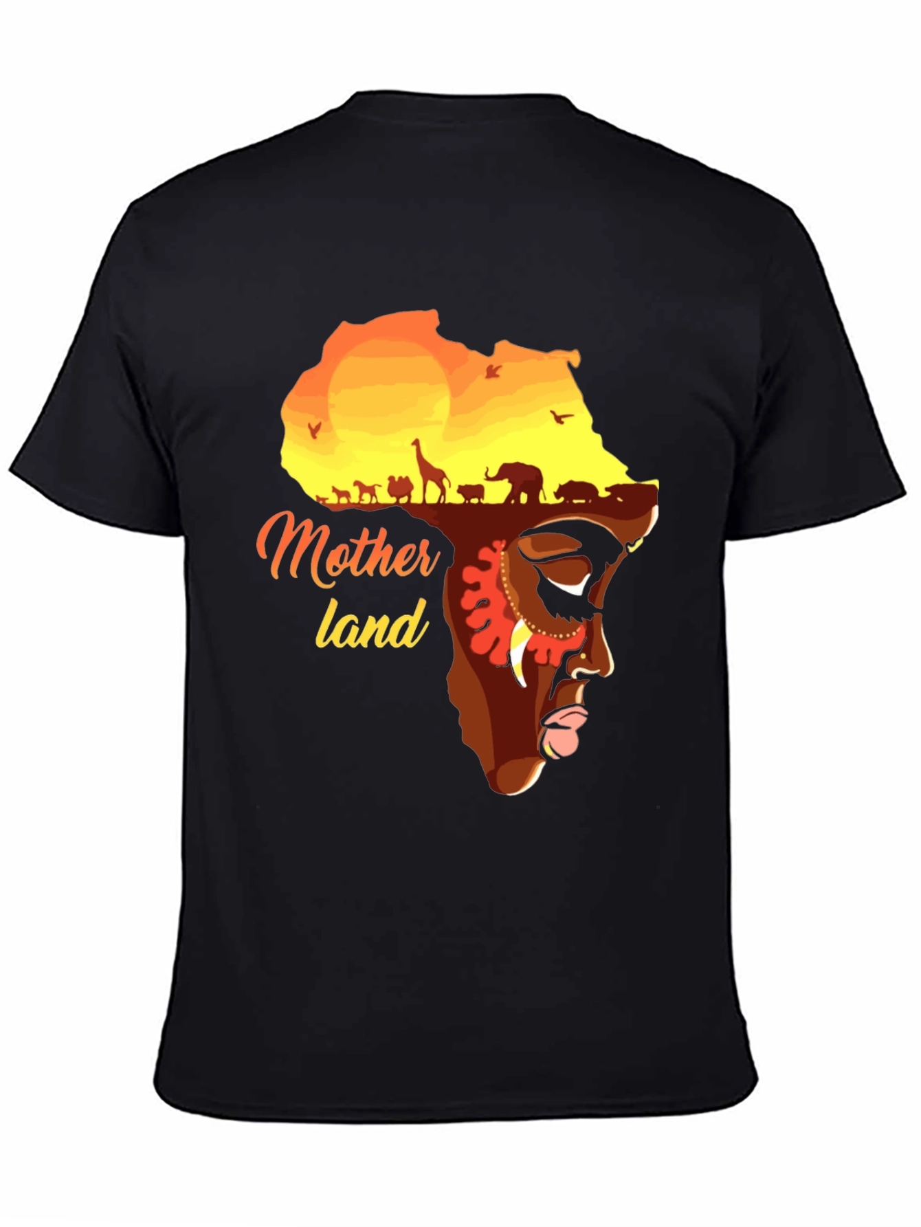 Motherland Africa Graphic T-Shirt - Unisex Black Tee