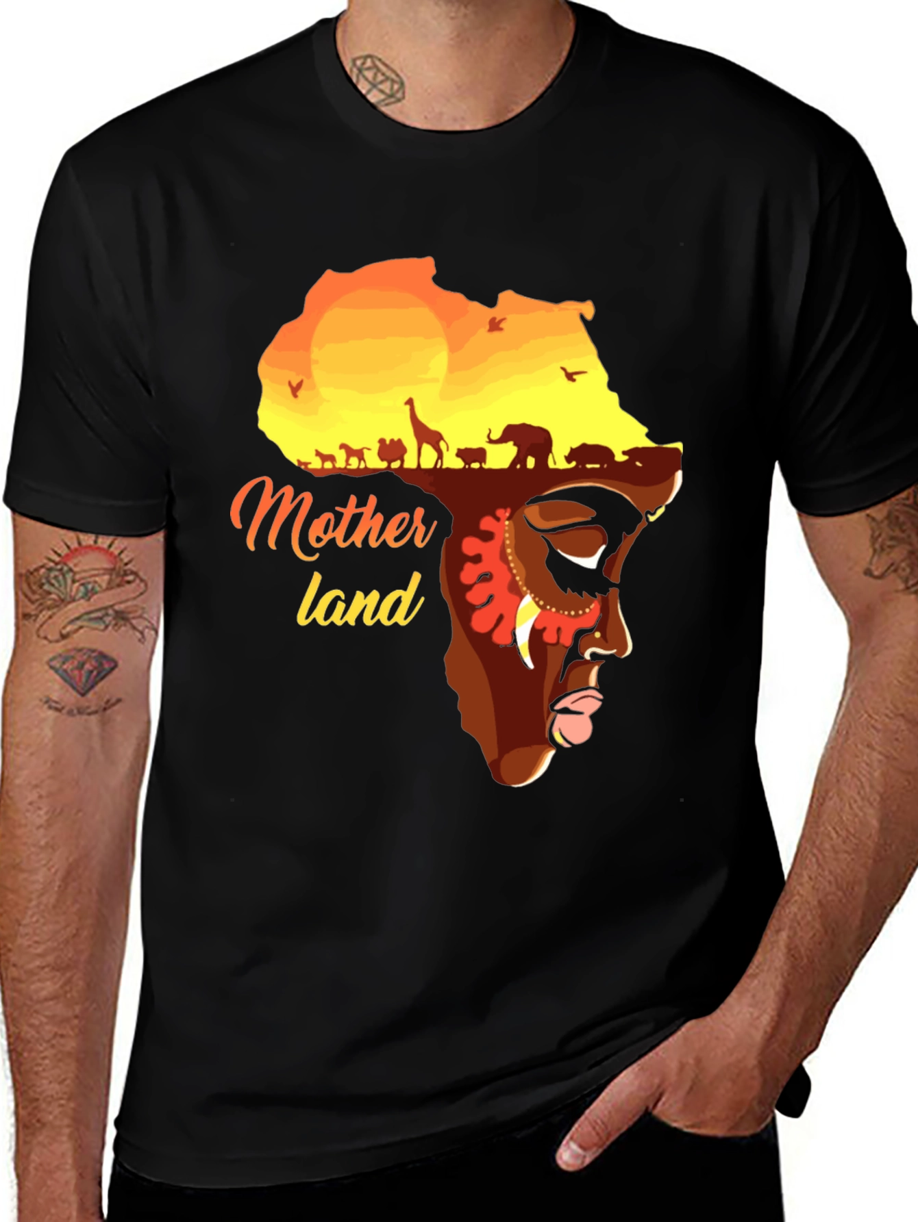 Motherland Africa Graphic T-Shirt - Unisex Black Tee