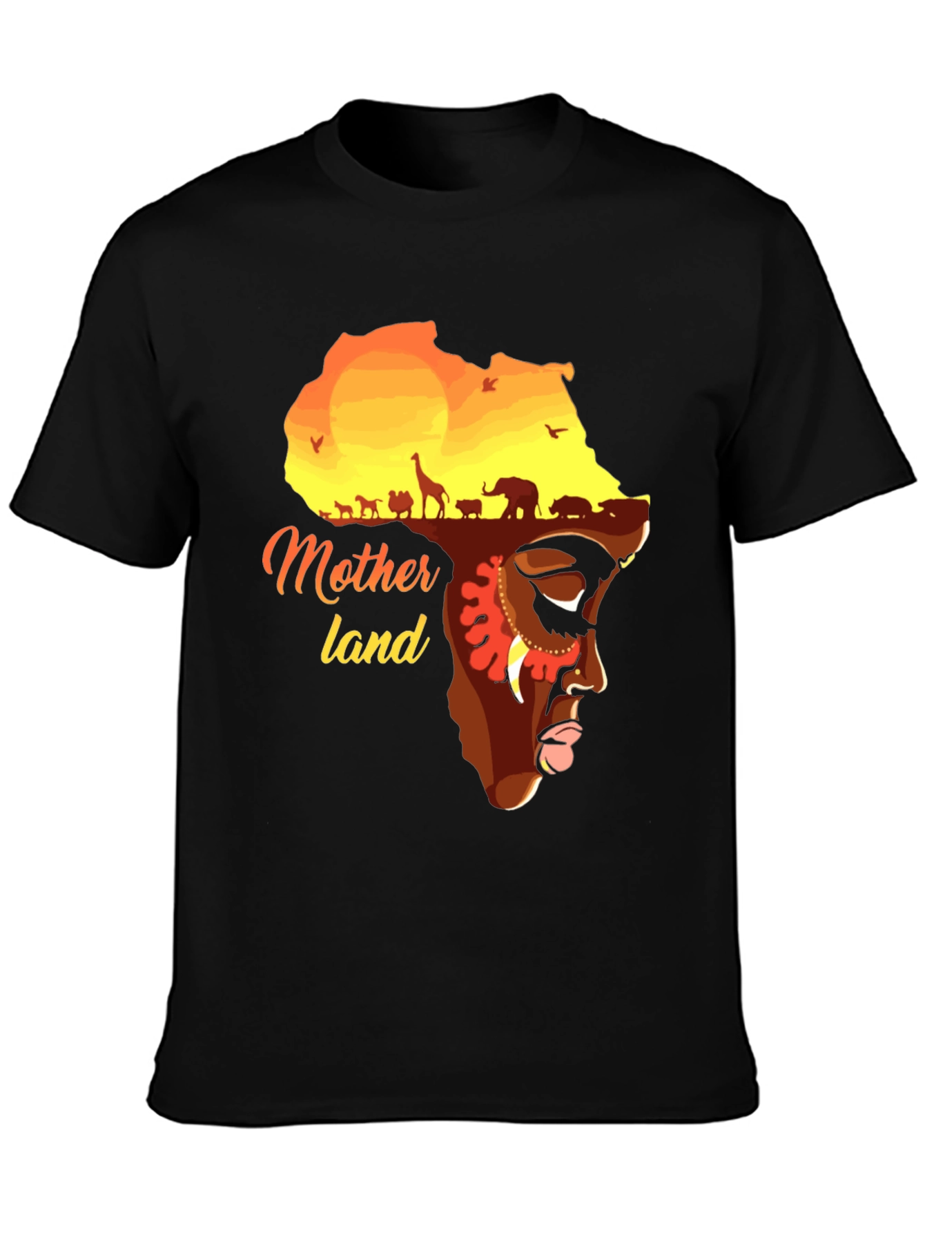 Motherland Africa Graphic T-Shirt - Unisex Black Tee