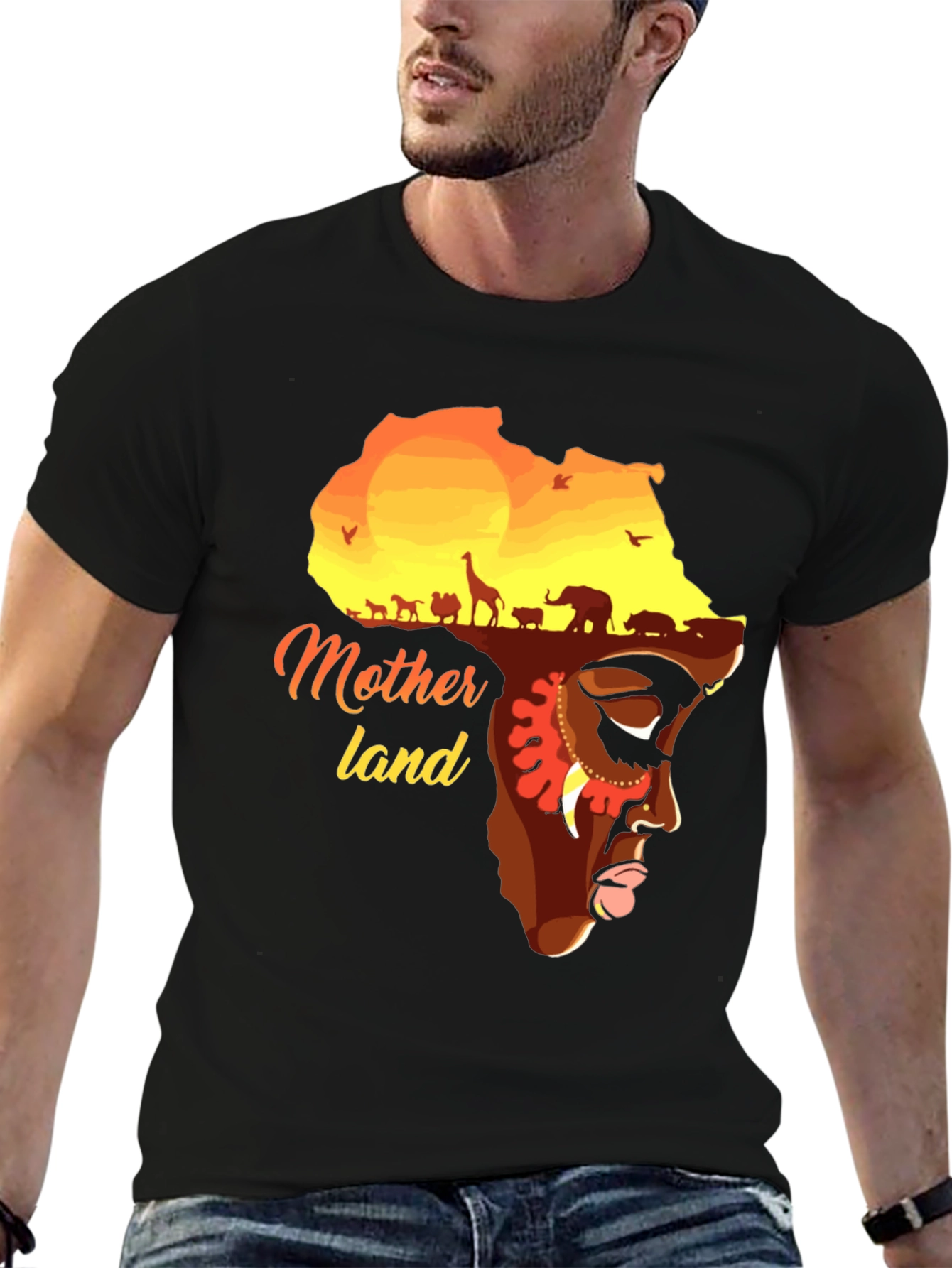 Motherland Africa Graphic T-Shirt - Unisex Black Tee