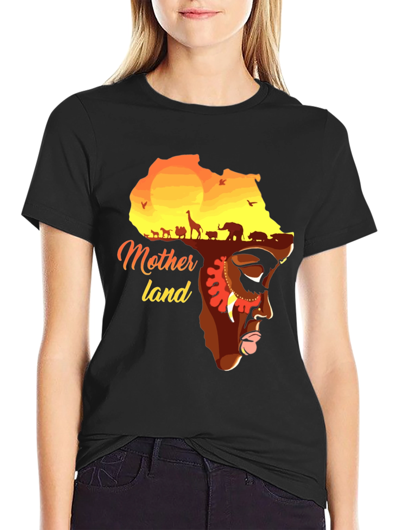 Motherland Africa Graphic T-Shirt - Unisex Black Tee