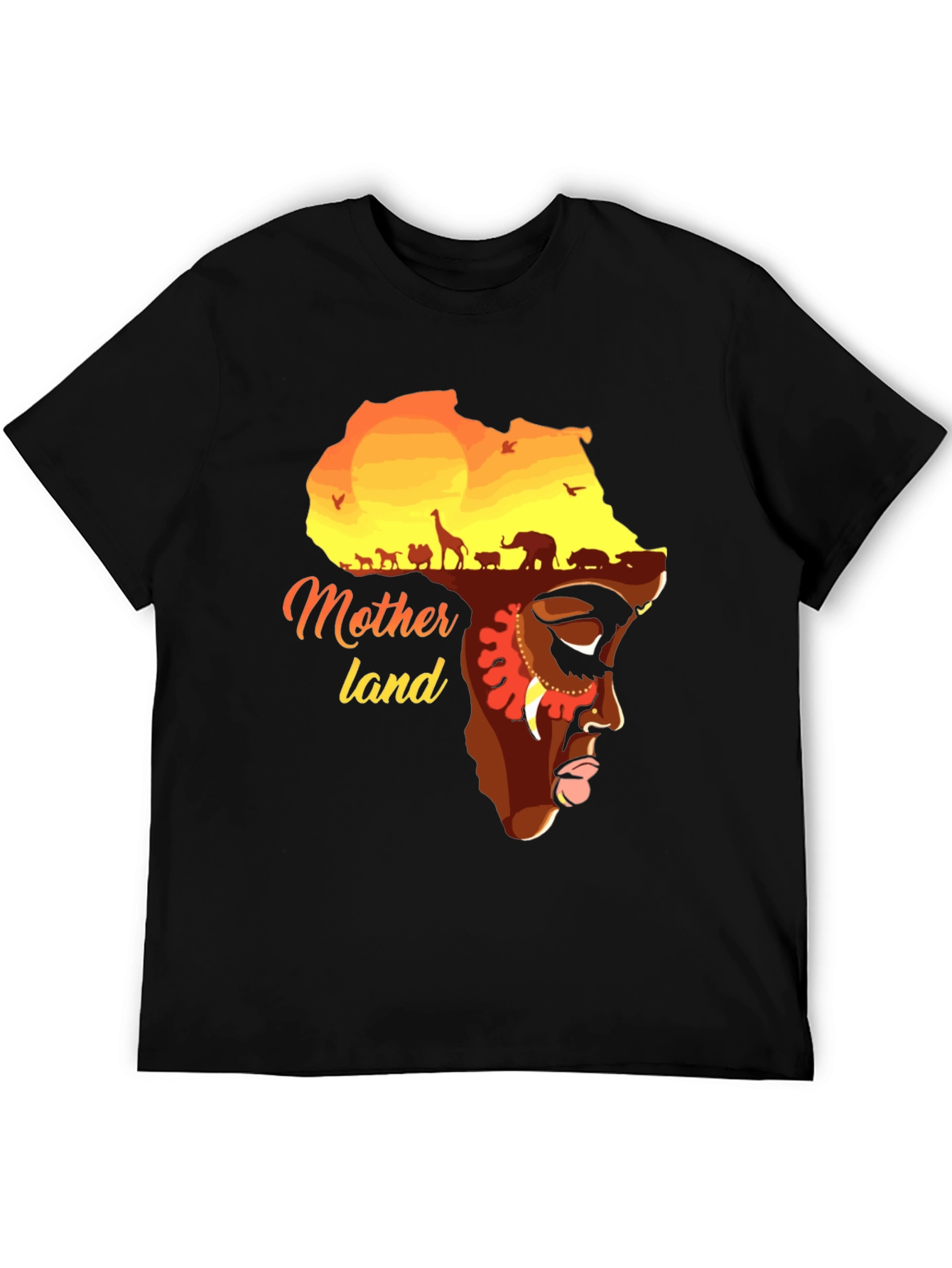 Motherland Africa Graphic T-Shirt - Unisex Black Tee