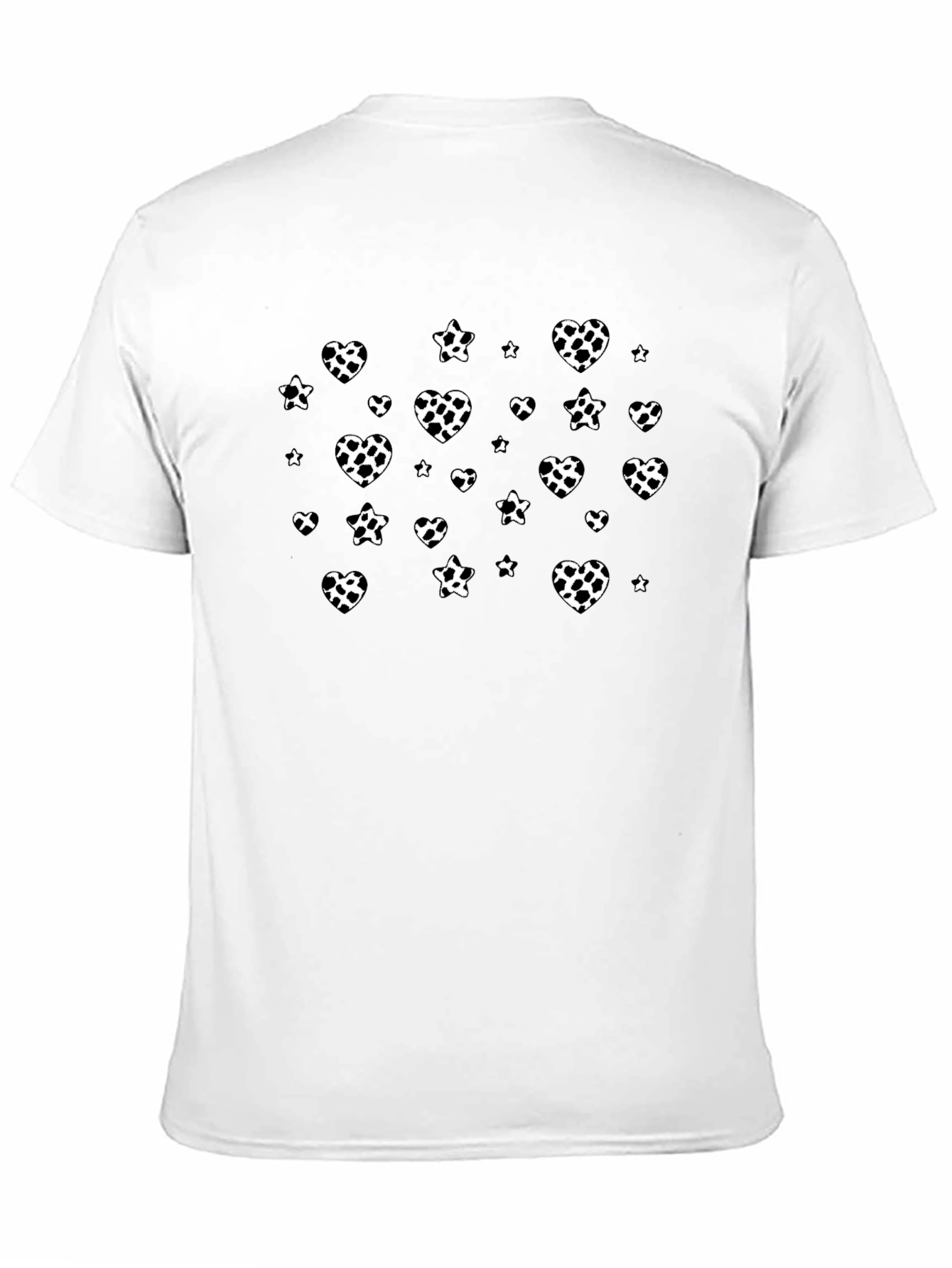 Black Dalmatian Print Tee - Heart Spot Pattern