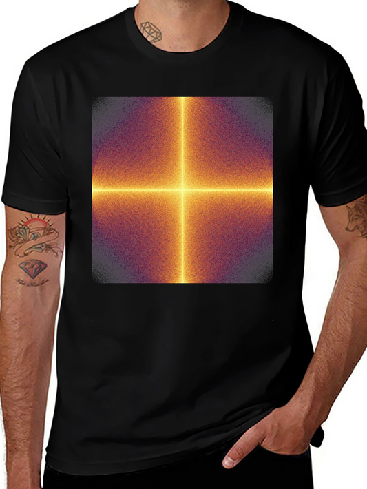 Geometric Cross Graphic Tee - Modern Art Shirt