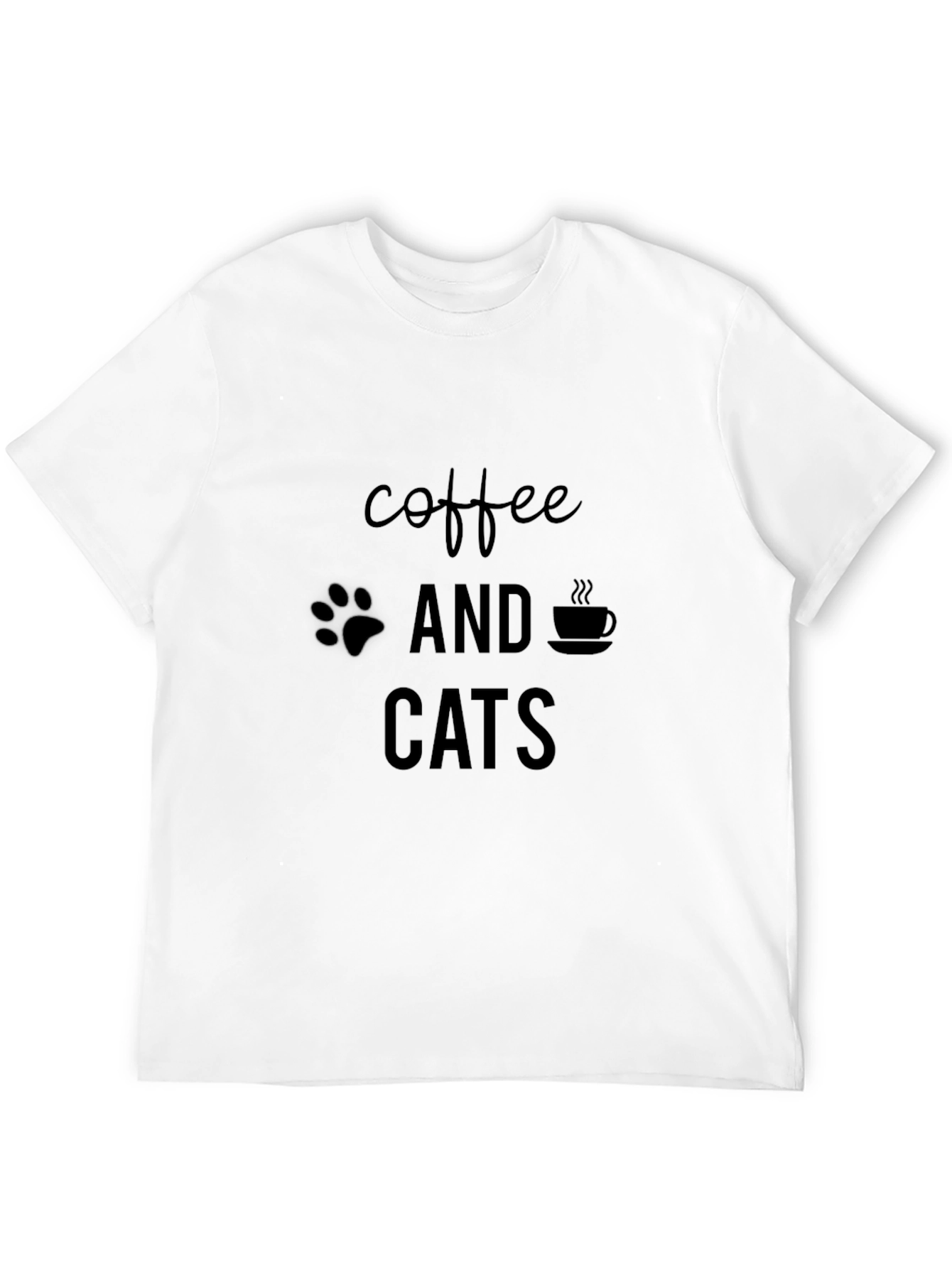 Coffee and Cats Graphic Tee - Black