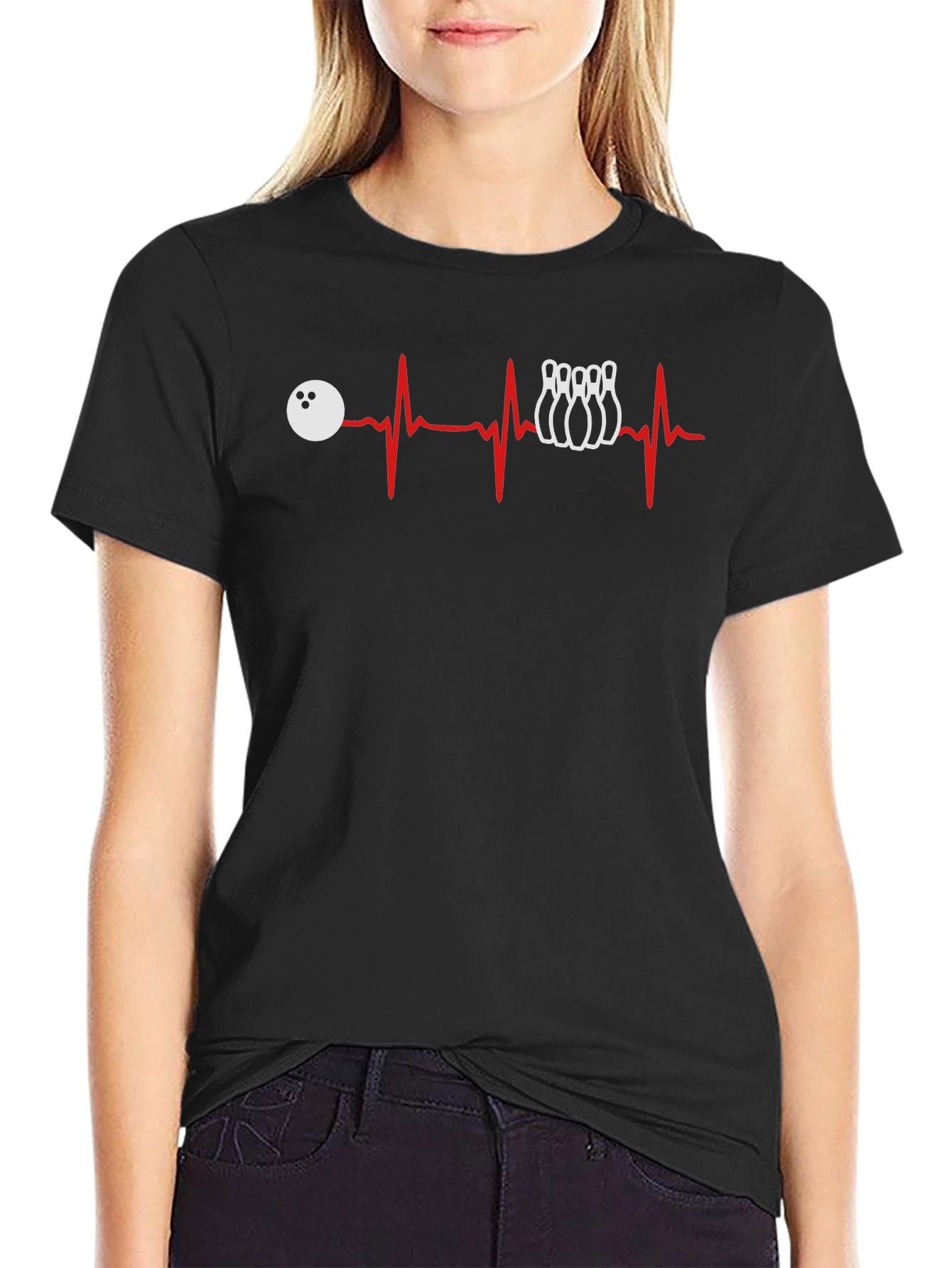 Bowling Heartbeat T-Shirt - Strike Lover Tee