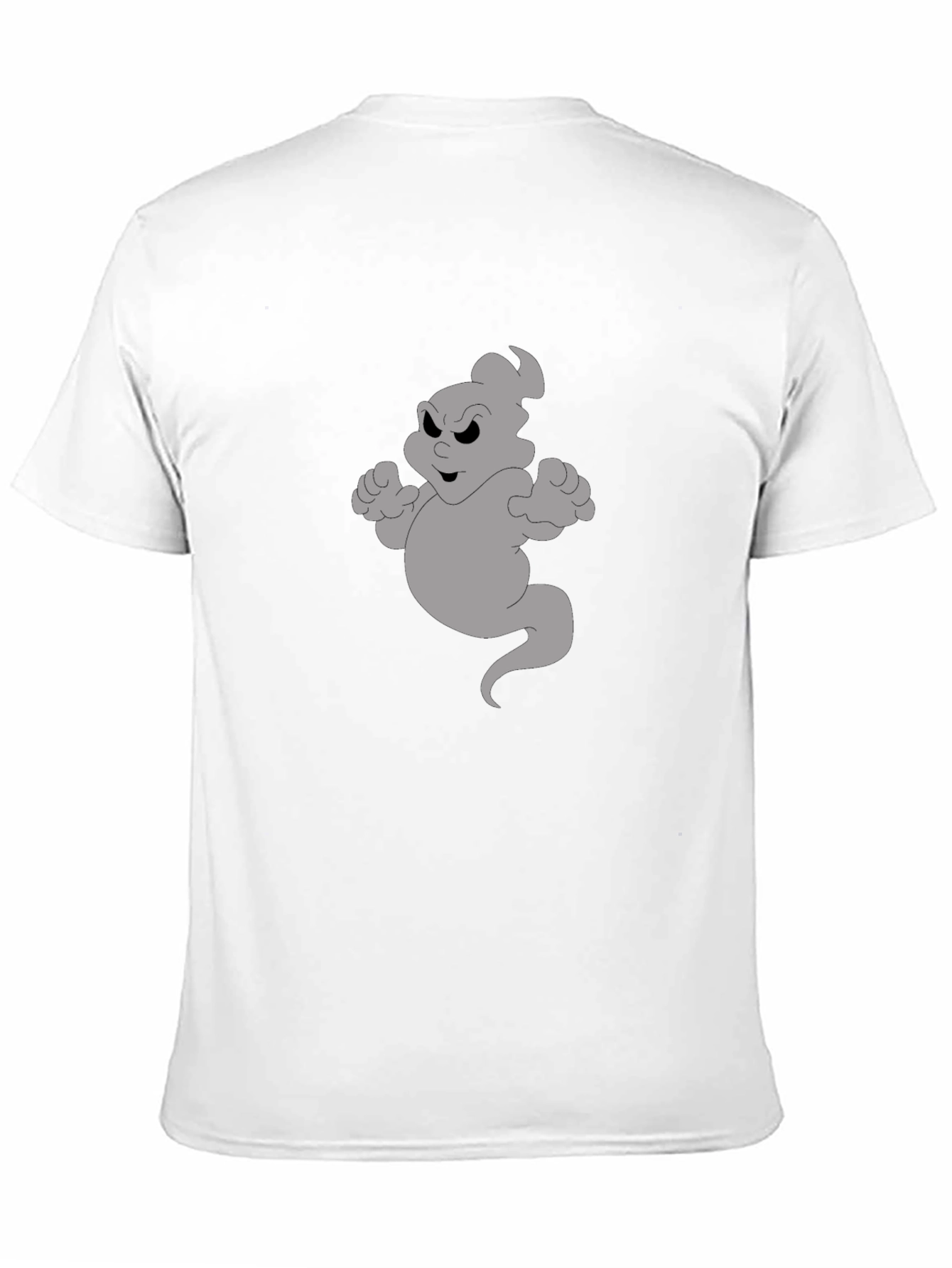 Cartoon Ghost Graphic Tee - Black Cotton Shirt