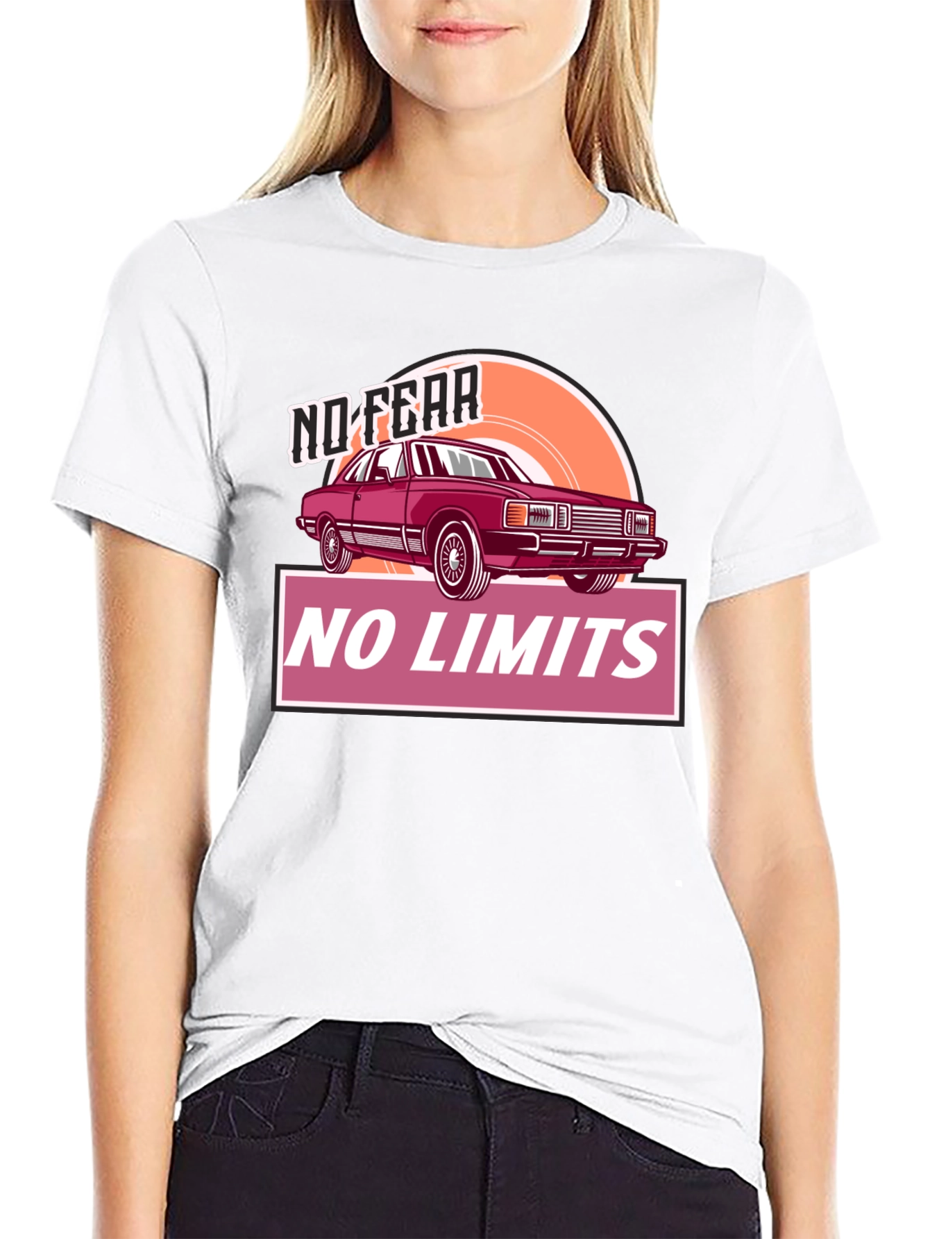 No Fear No Limits Car Graphic T-Shirt