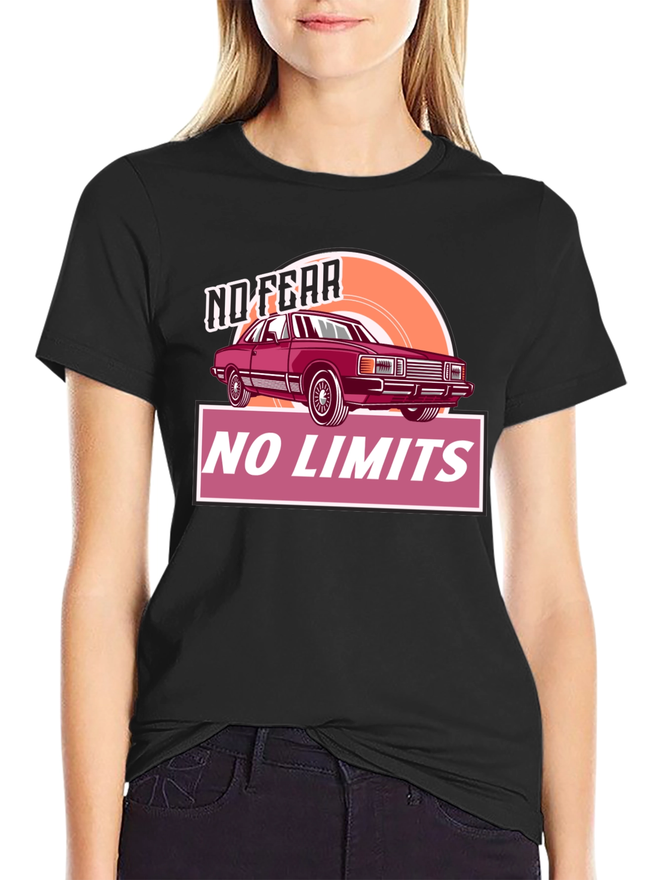 No Fear No Limits Car Graphic T-Shirt