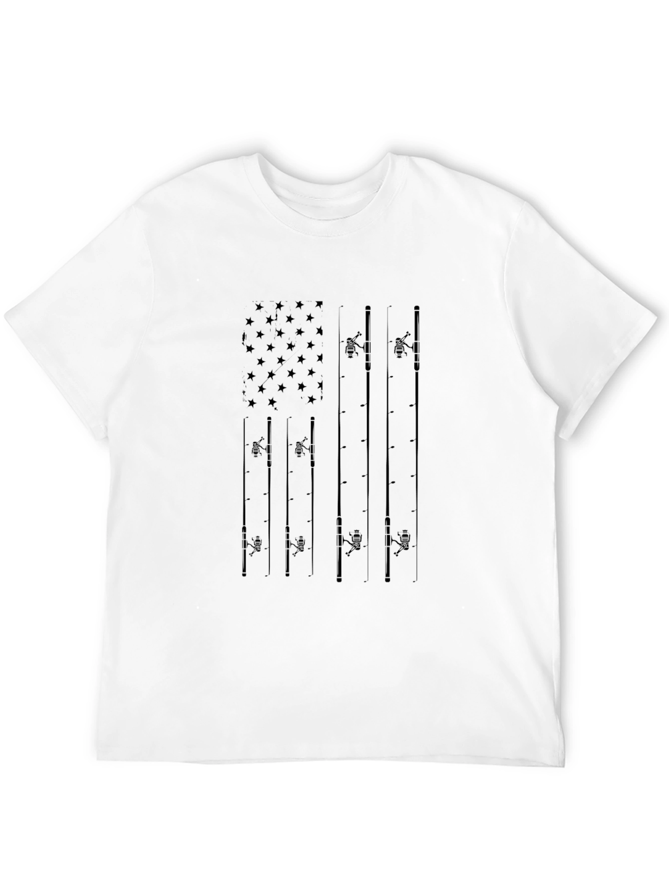 Fishing Rod American Flag Graphic Tee