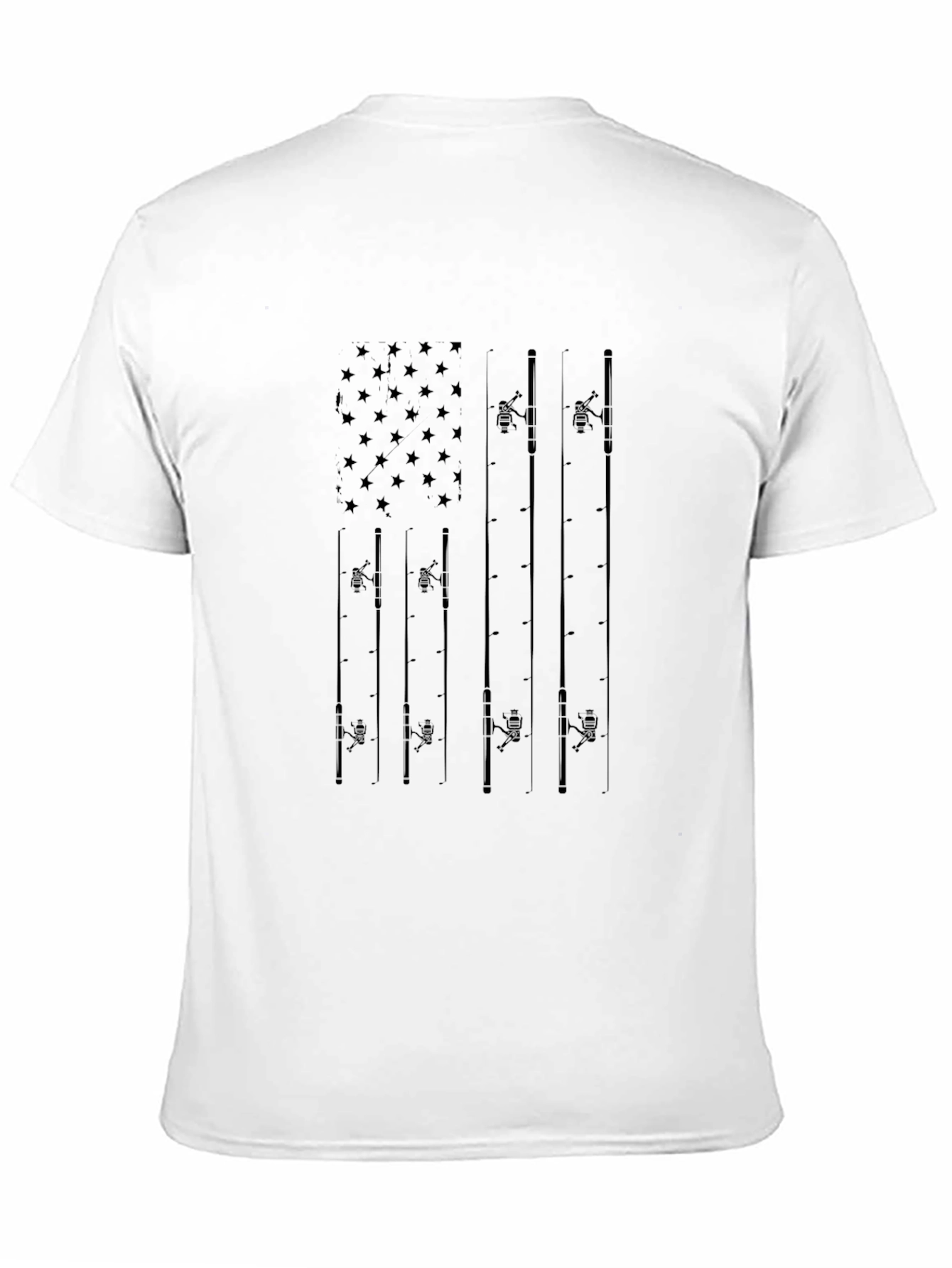 Fishing Rod American Flag Graphic Tee