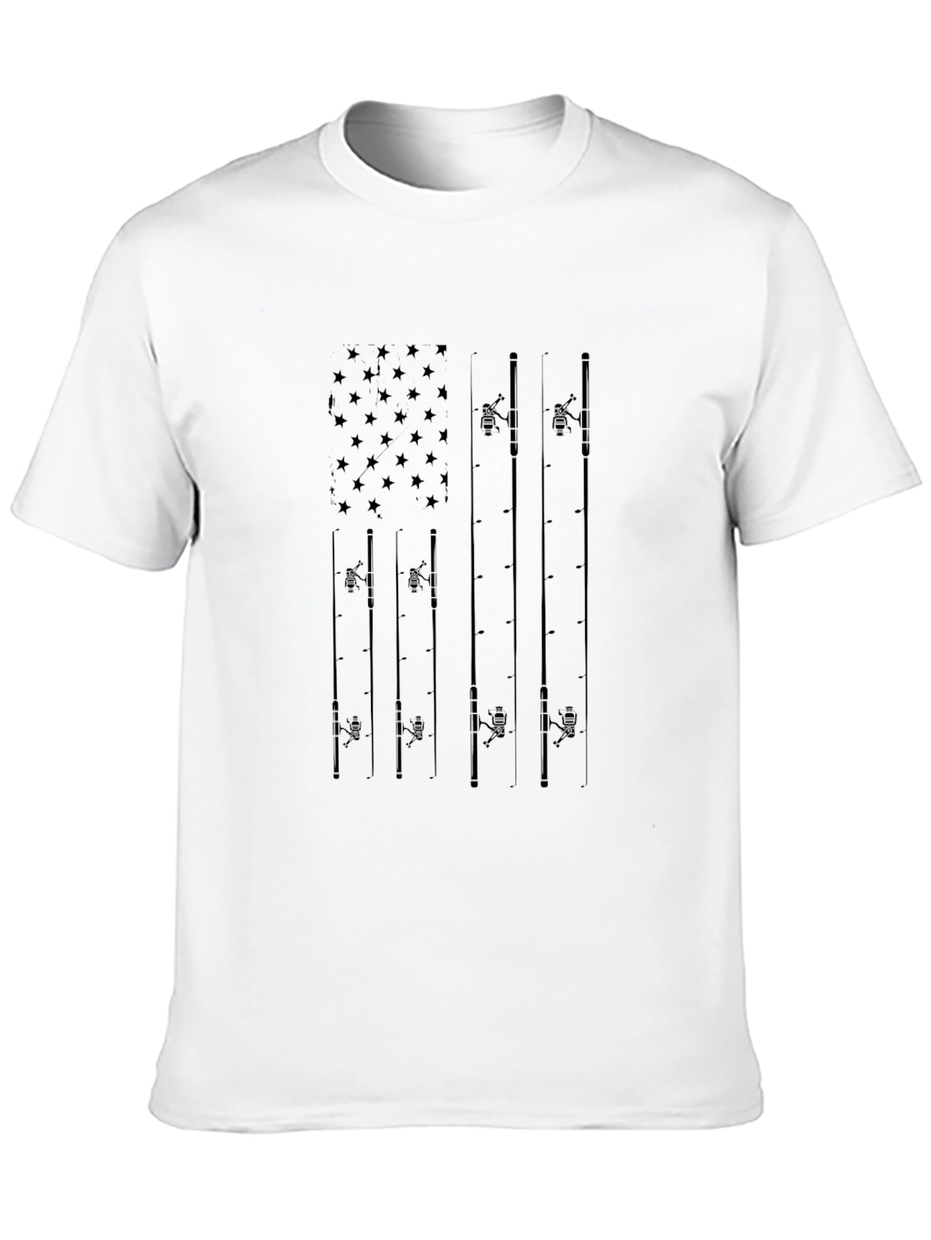 Fishing Rod American Flag Graphic Tee