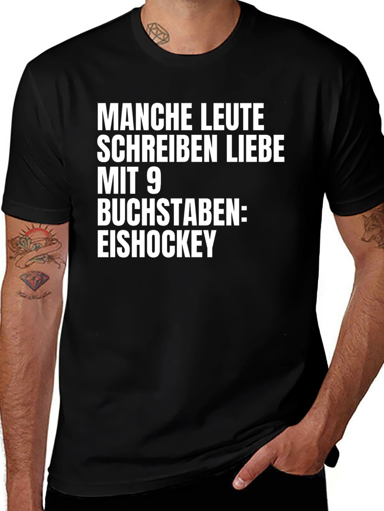 Eishockey T-Shirt: Manche Leute Schreiben Liebe Mit 9 Buchstaben