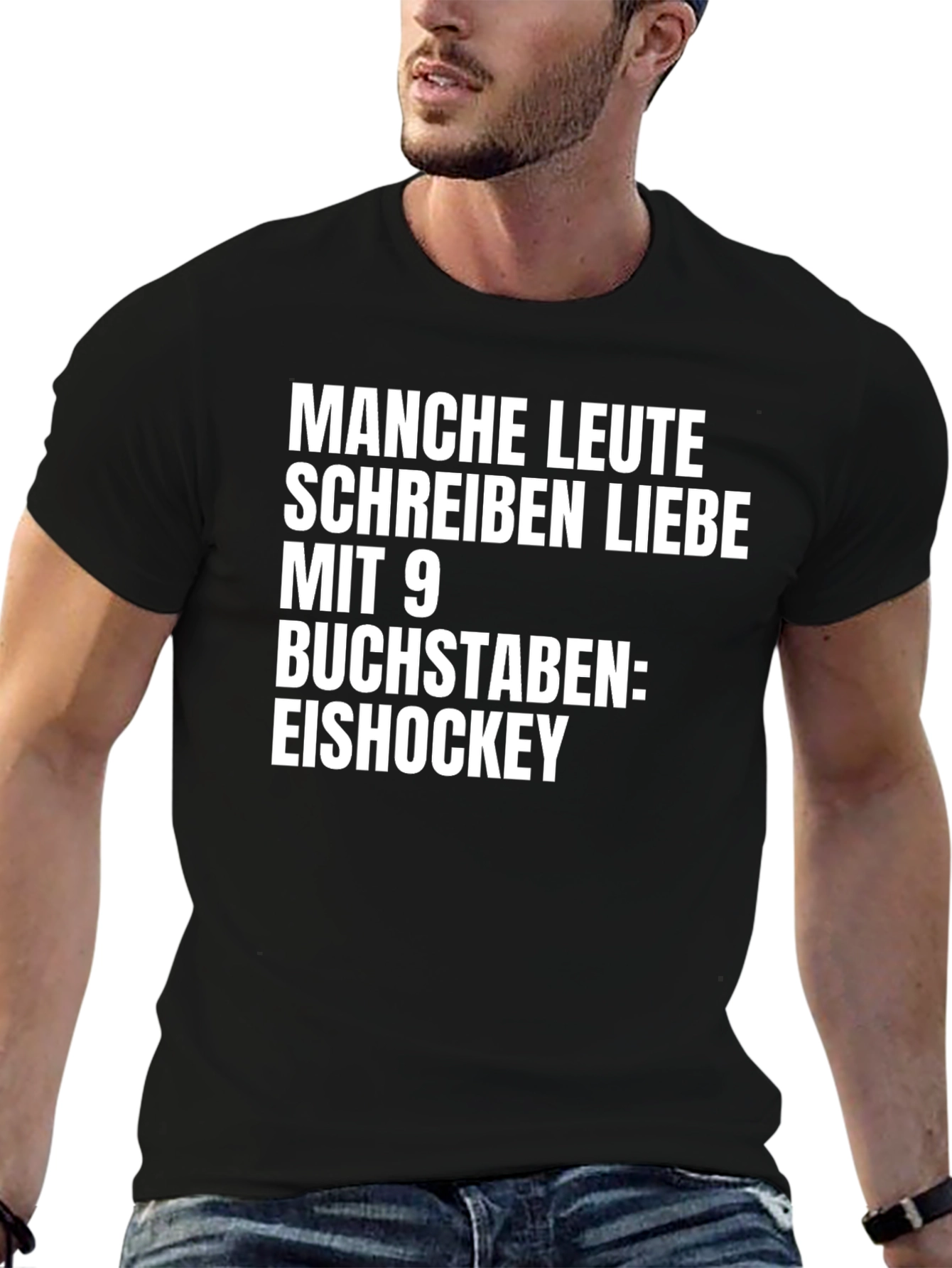 Eishockey T-Shirt: Manche Leute Schreiben Liebe Mit 9 Buchstaben
