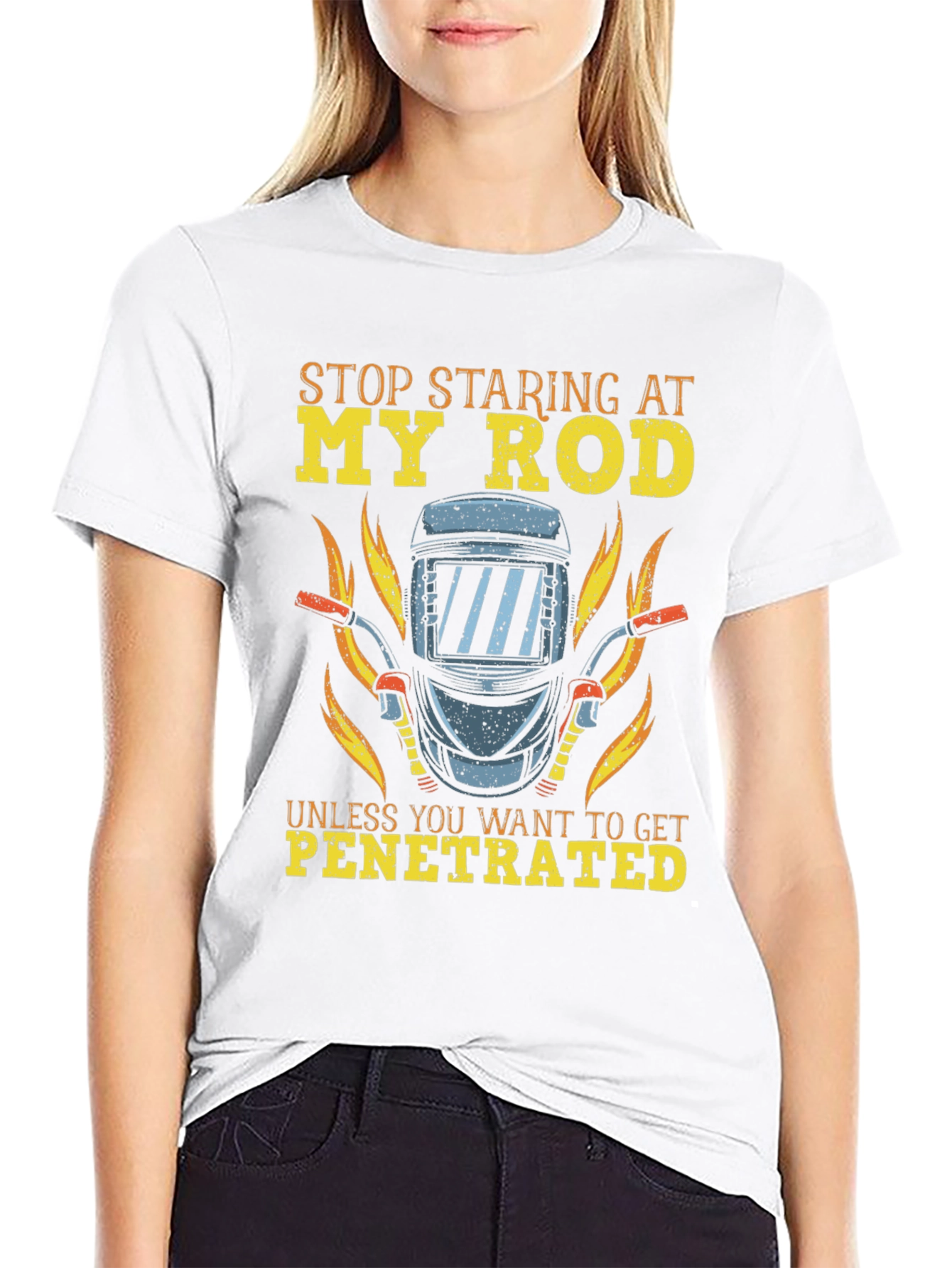 Funny Welder T-Shirt - Stop Staring My Rod