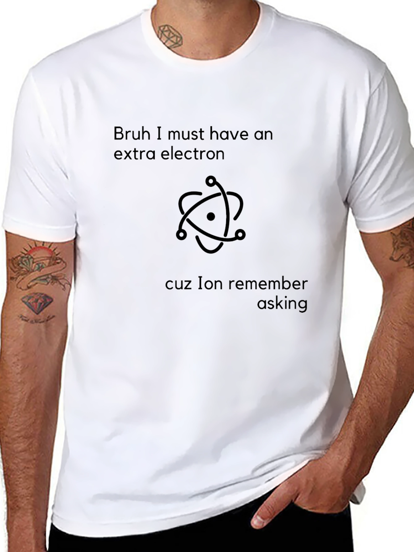 Bruh Extra Electron Graphic Tee - Sarcastic Science Shirt