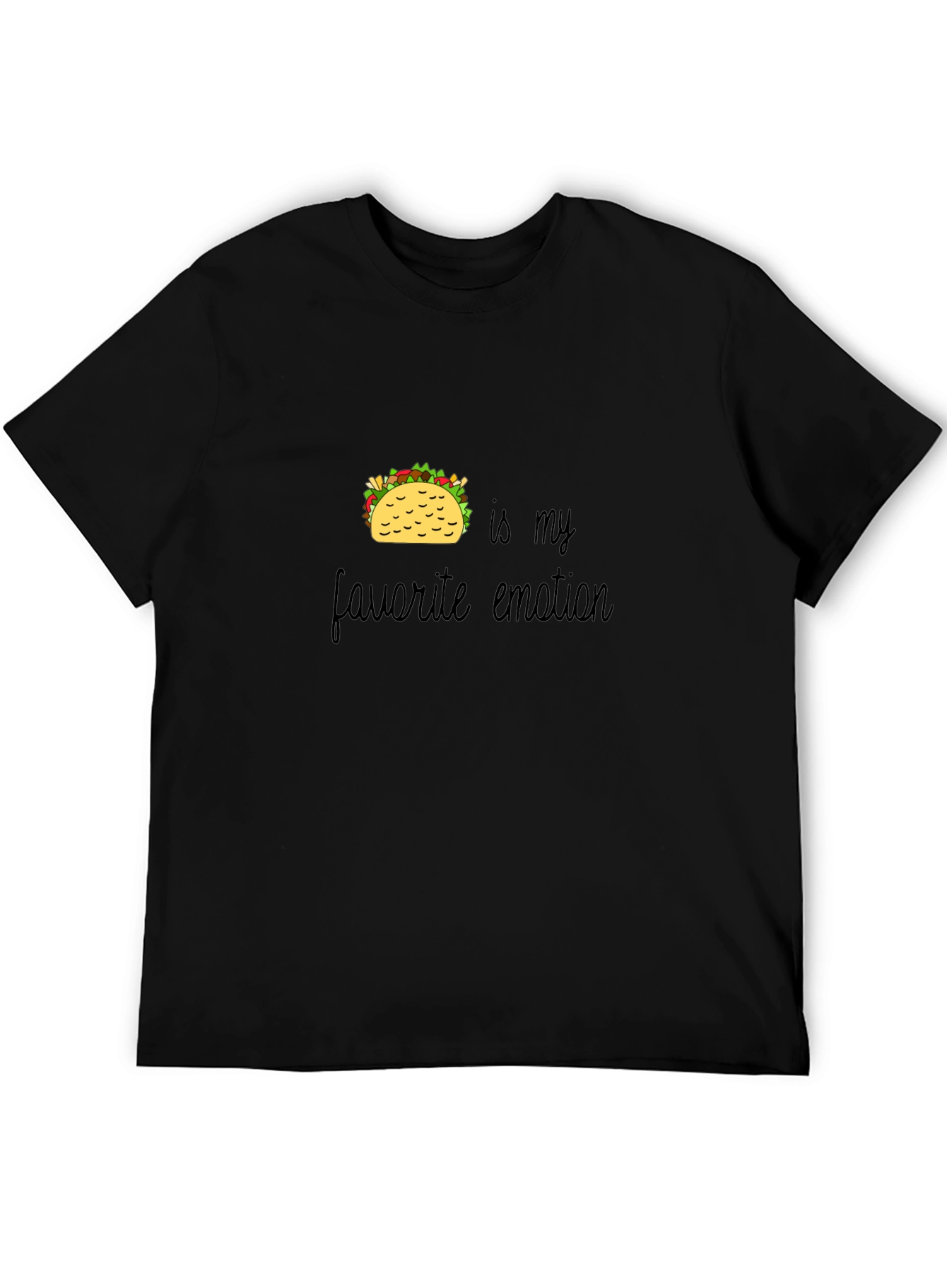 Taco Emotion Graphic T-Shirt - Black Casual Wear