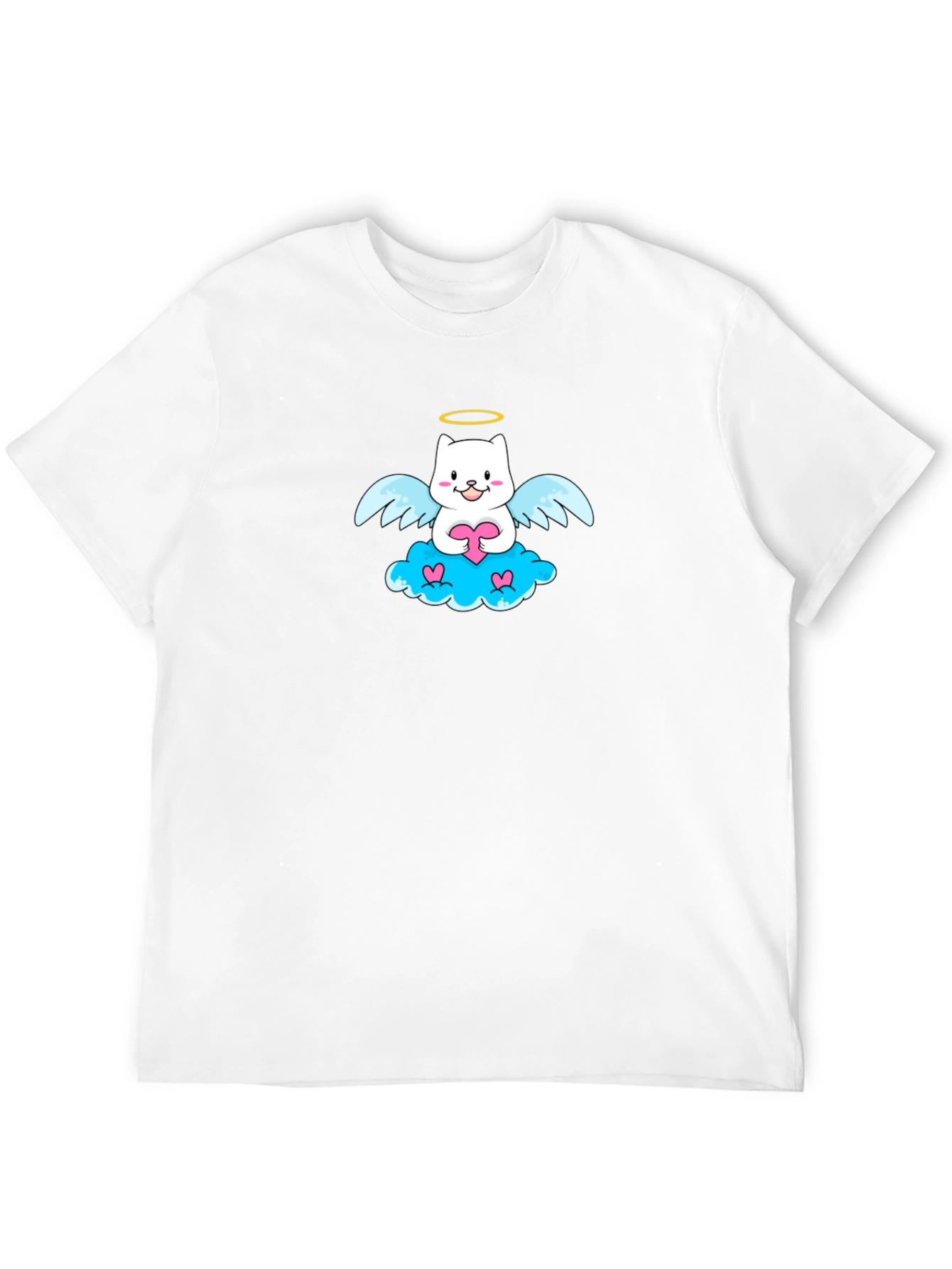 Angel Cat Graphic T-Shirt - Cute and Comfy