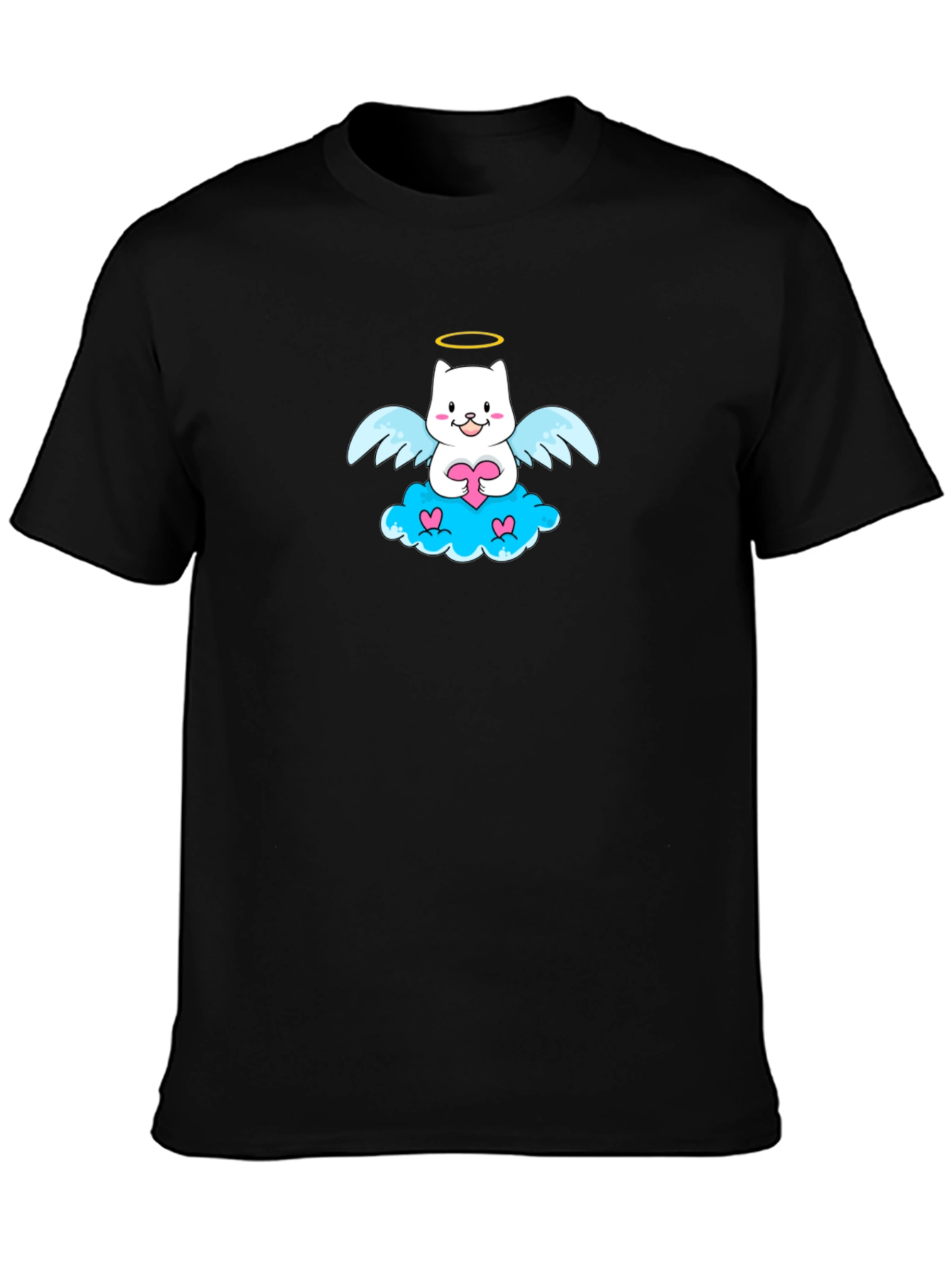 Angel Cat Graphic T-Shirt - Cute and Comfy