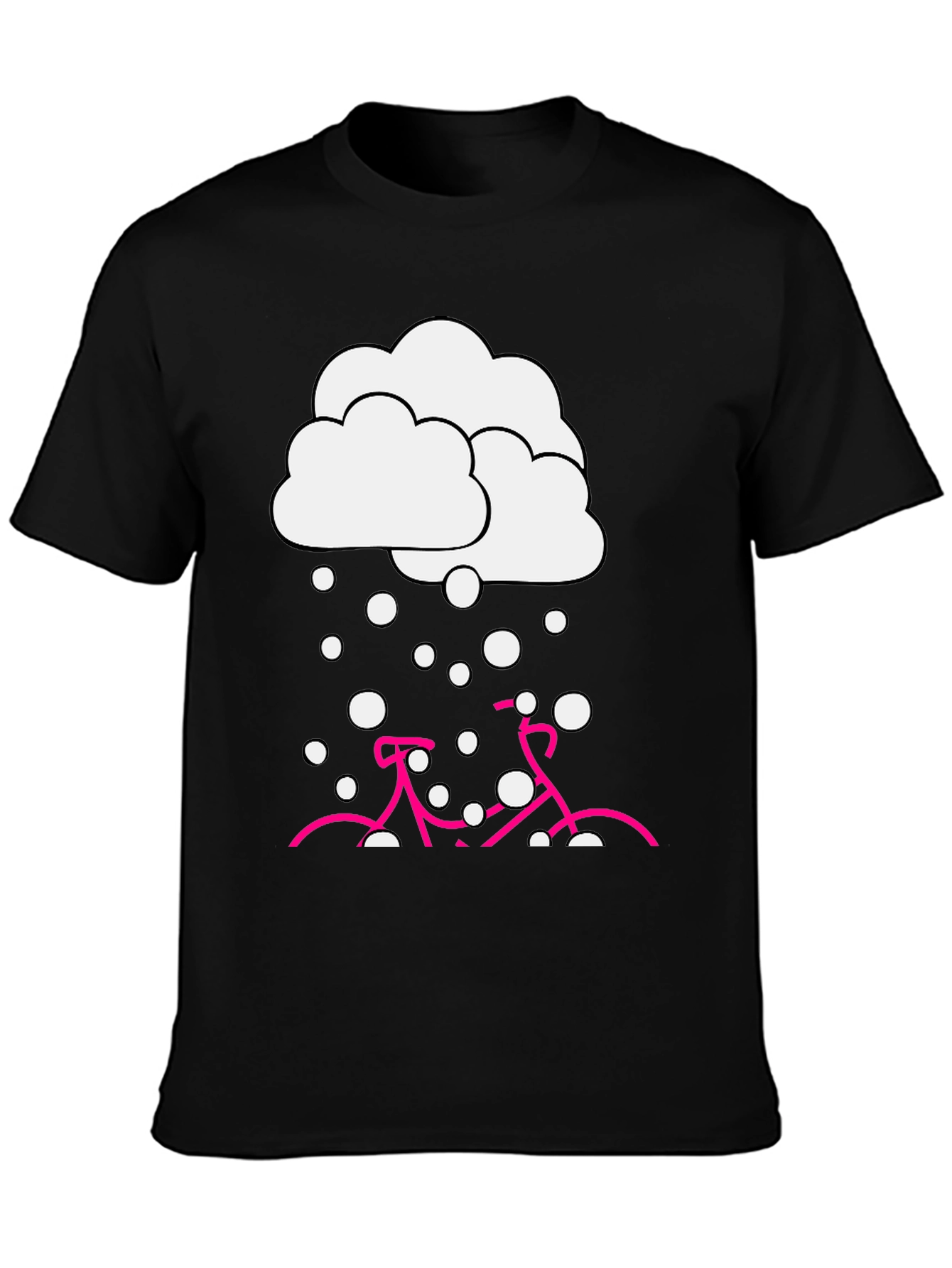 Snowy Bike Graphic Tee - Black Cotton Blend