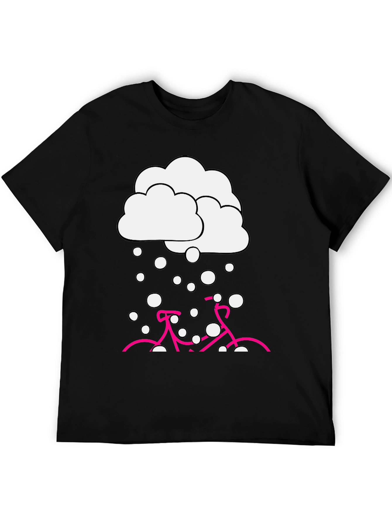 Snowy Bike Graphic Tee - Black Cotton Blend