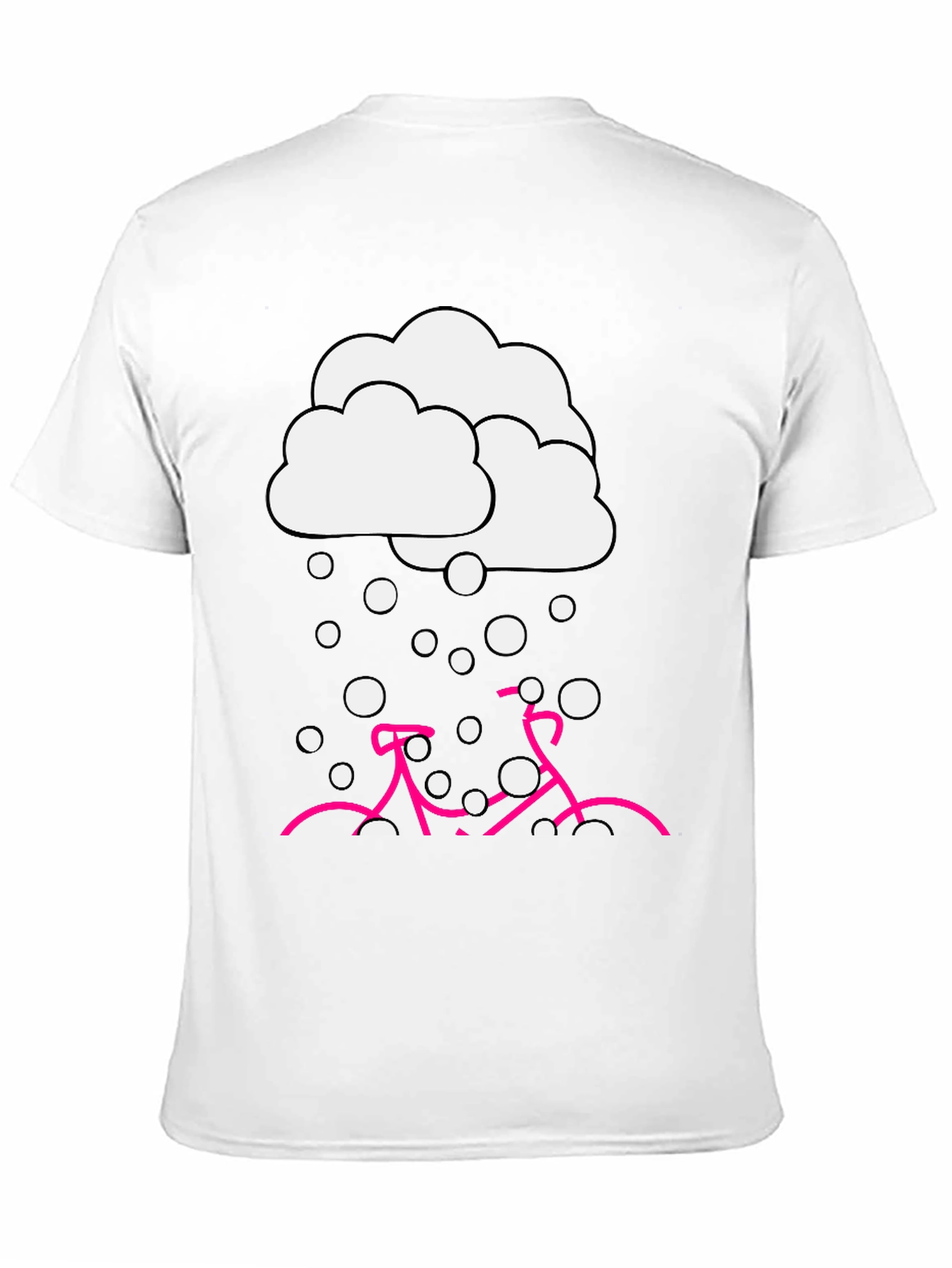 Snowy Bike Graphic Tee - Black Cotton Blend
