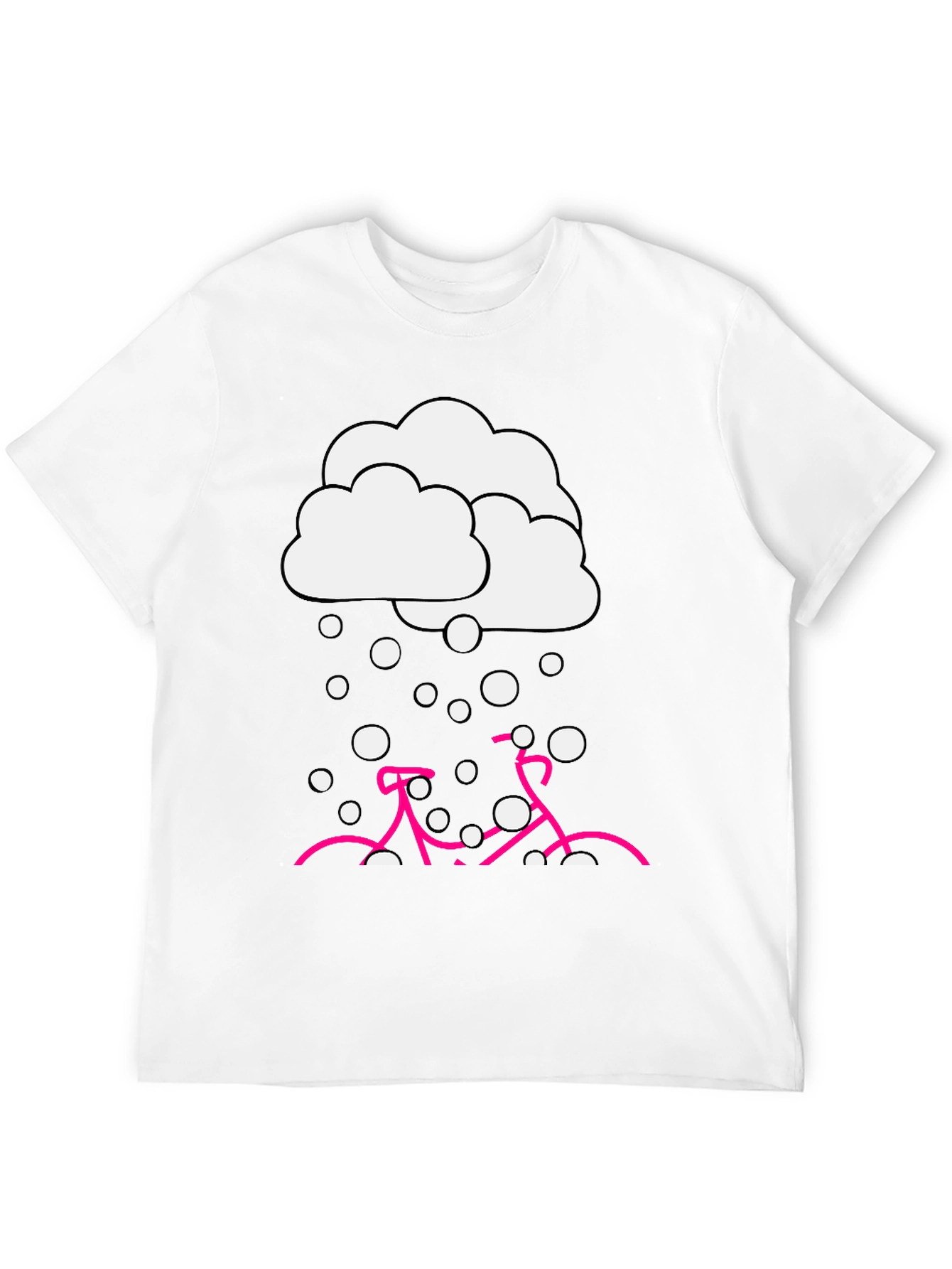 Snowy Bike Graphic Tee - Black Cotton Blend