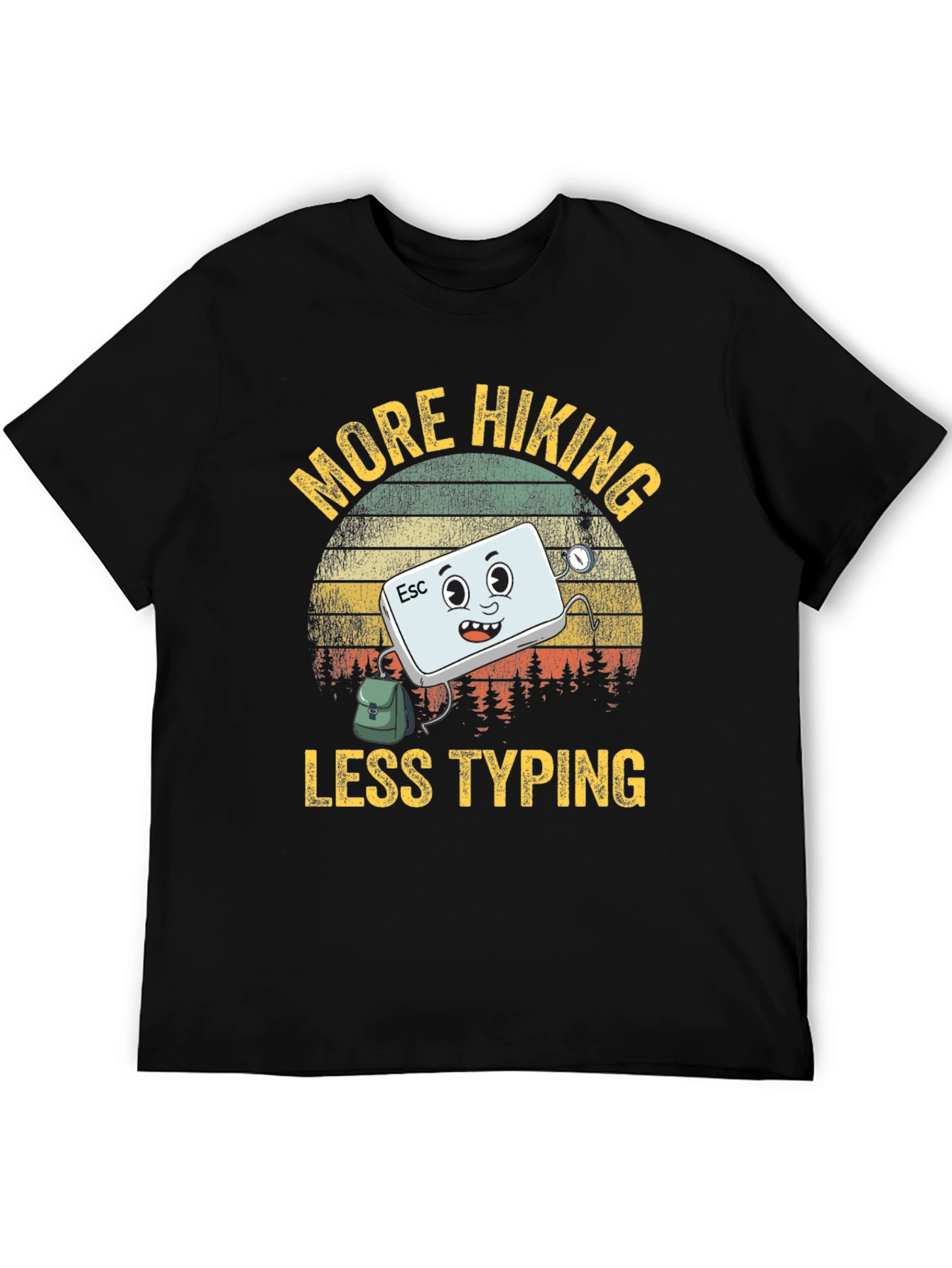 More Hiking Less Typing Graphic T-Shirt