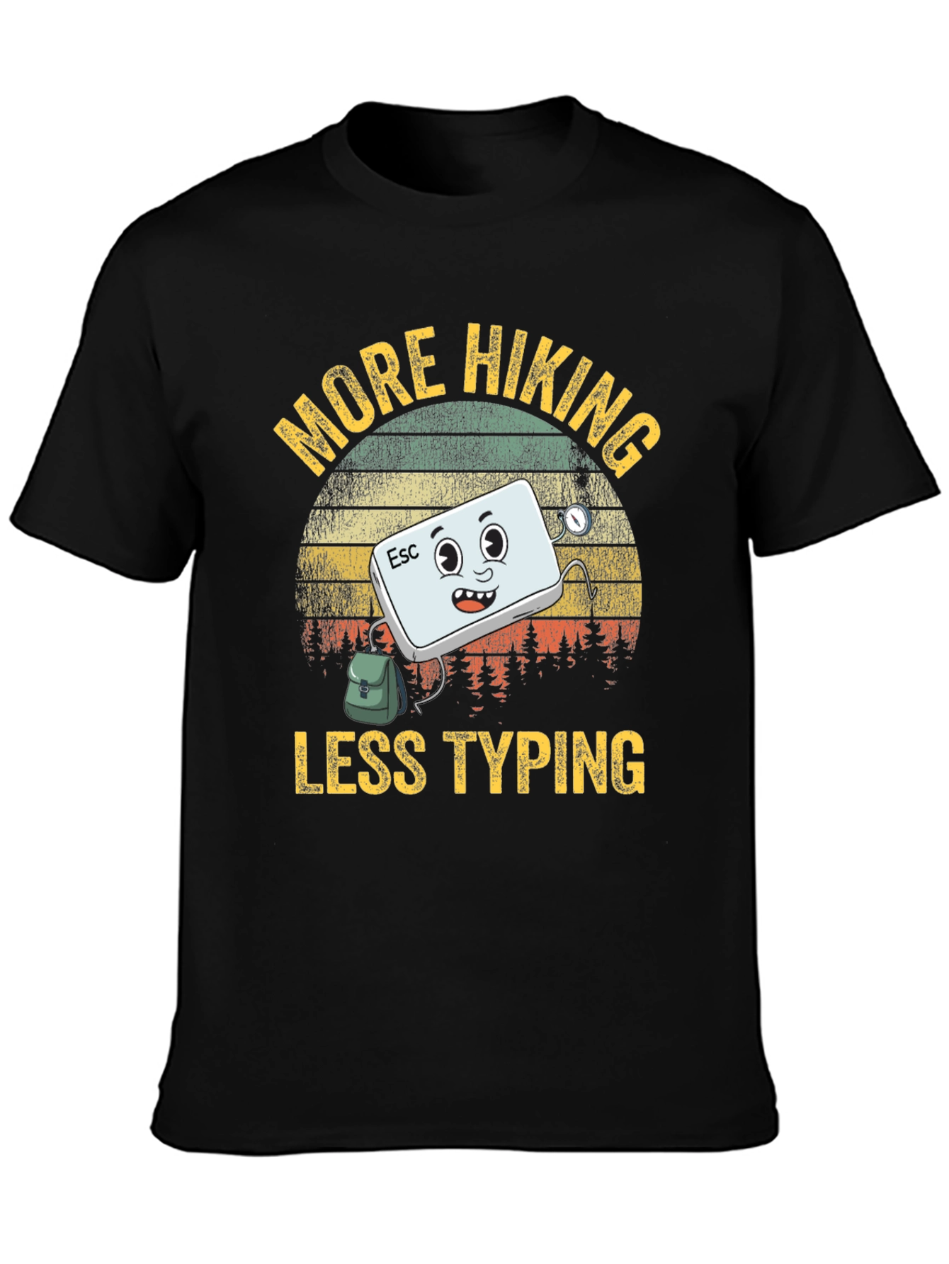More Hiking Less Typing Graphic T-Shirt