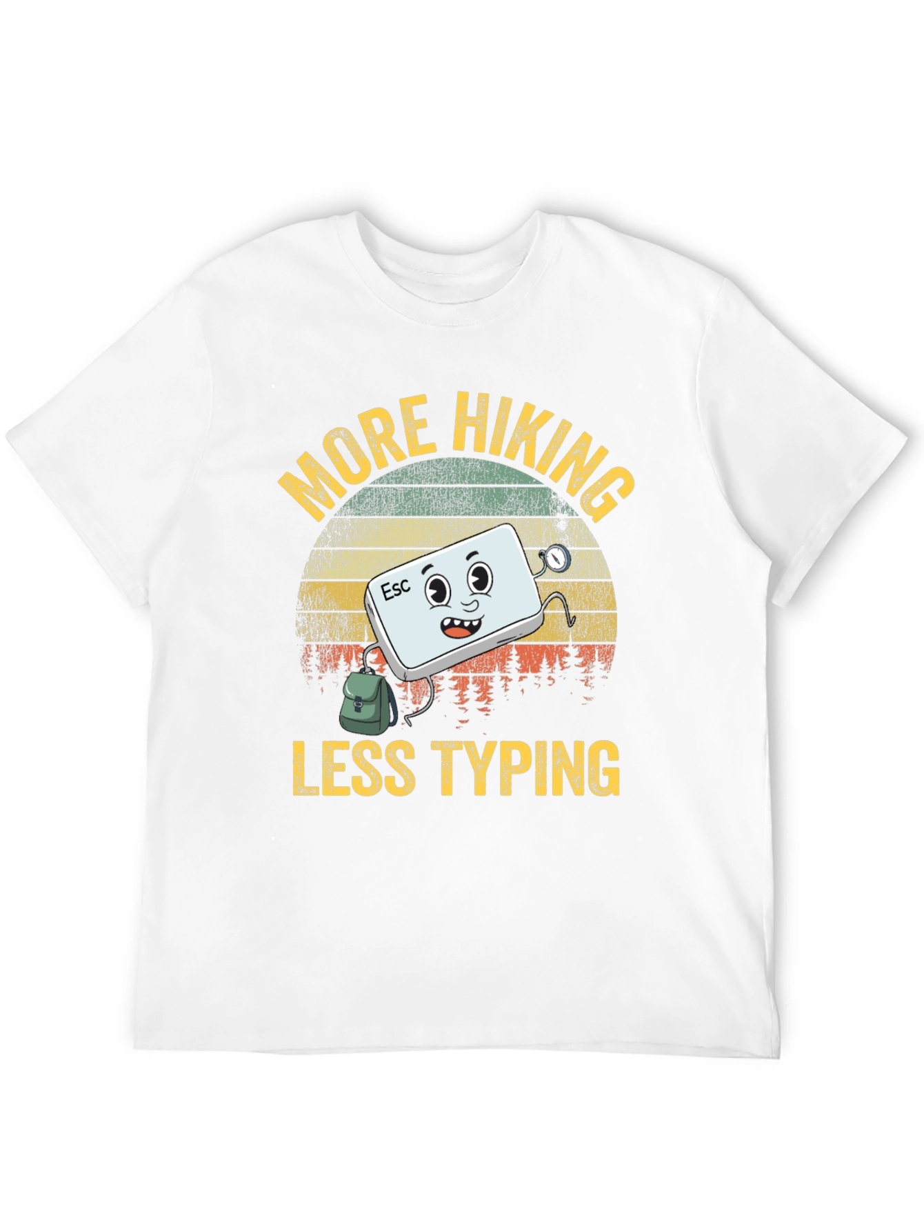 More Hiking Less Typing Graphic T-Shirt