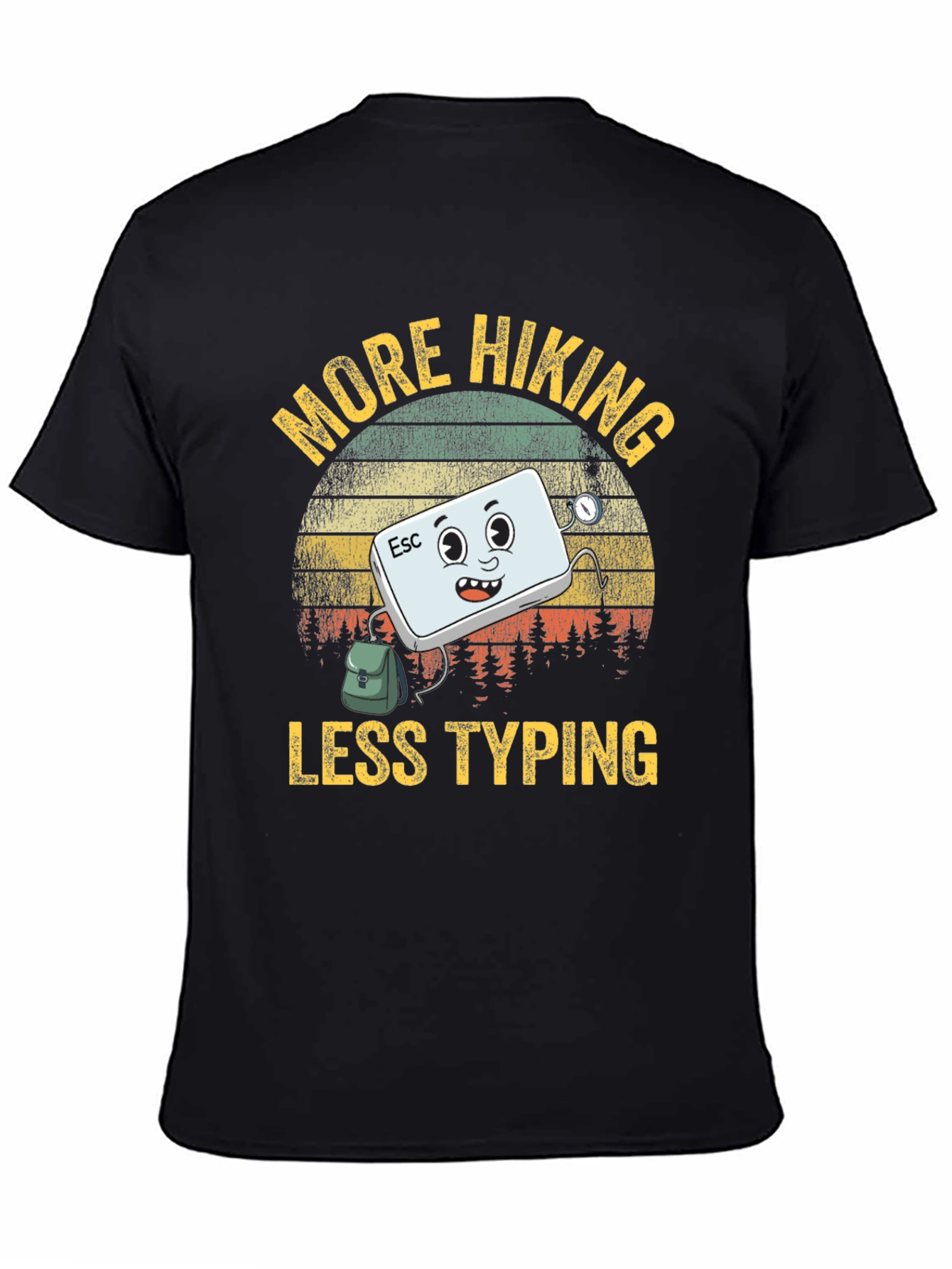 More Hiking Less Typing Graphic T-Shirt