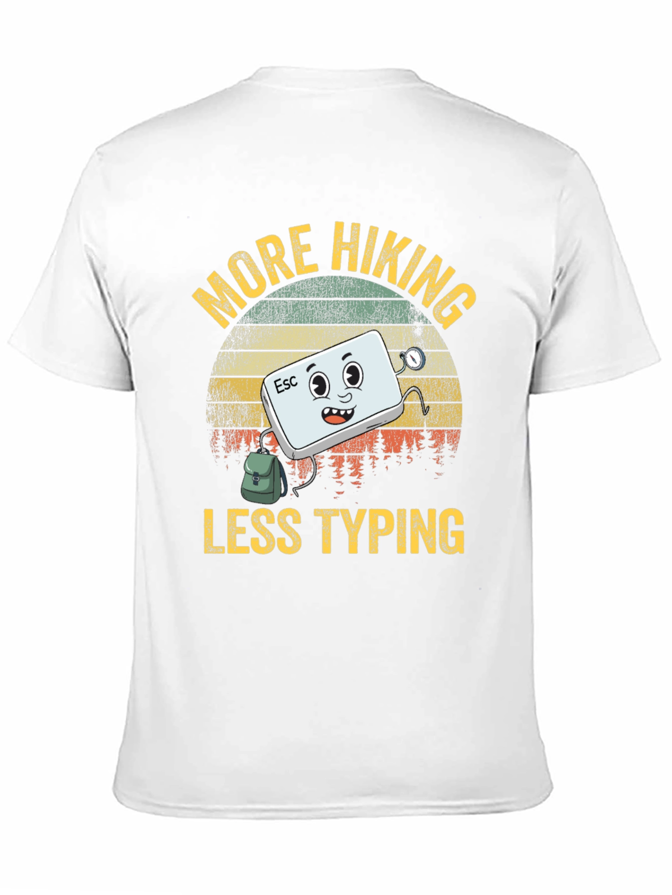 More Hiking Less Typing Graphic T-Shirt