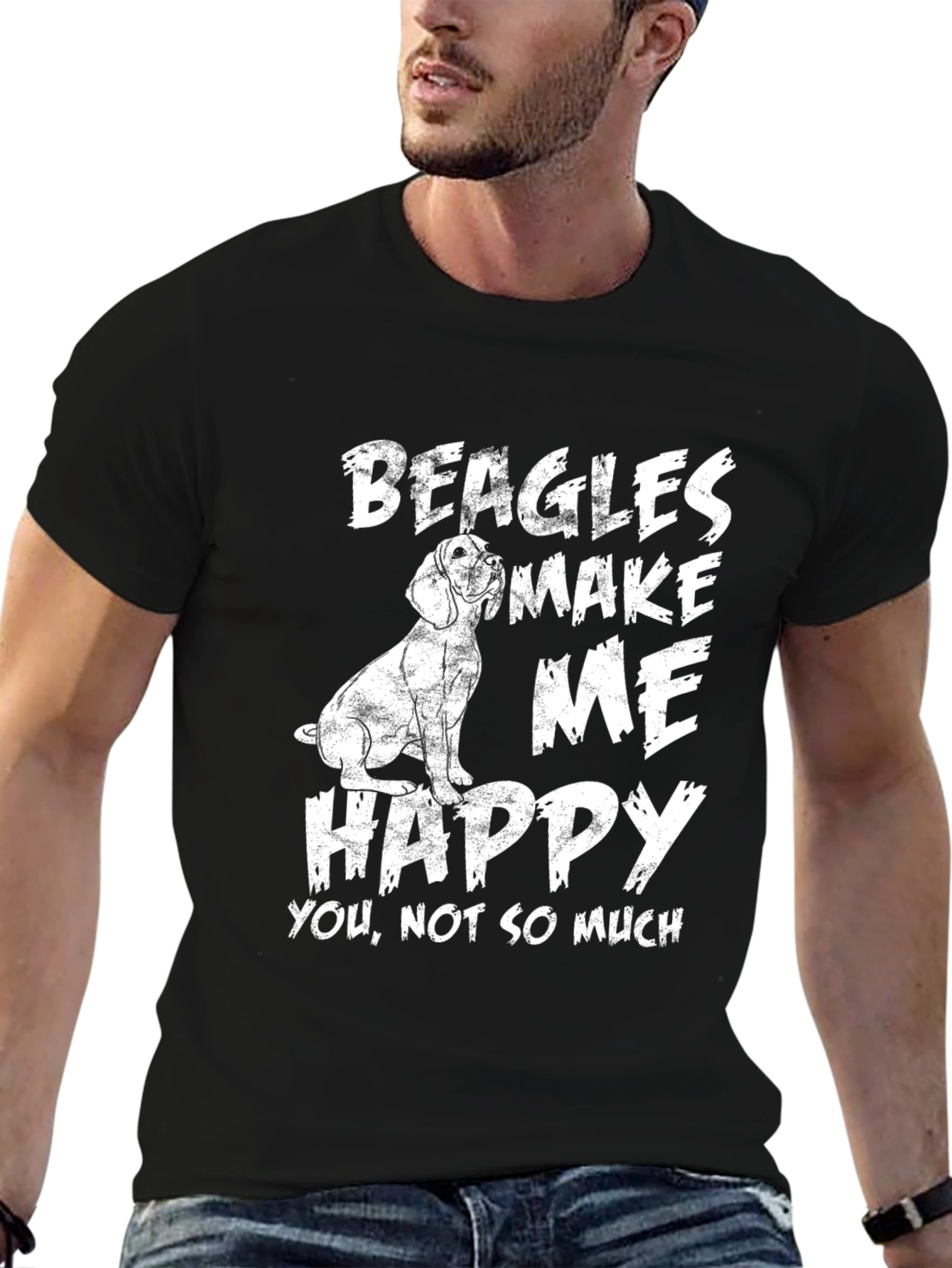 Beagles Make Me Happy Graphic T-Shirt