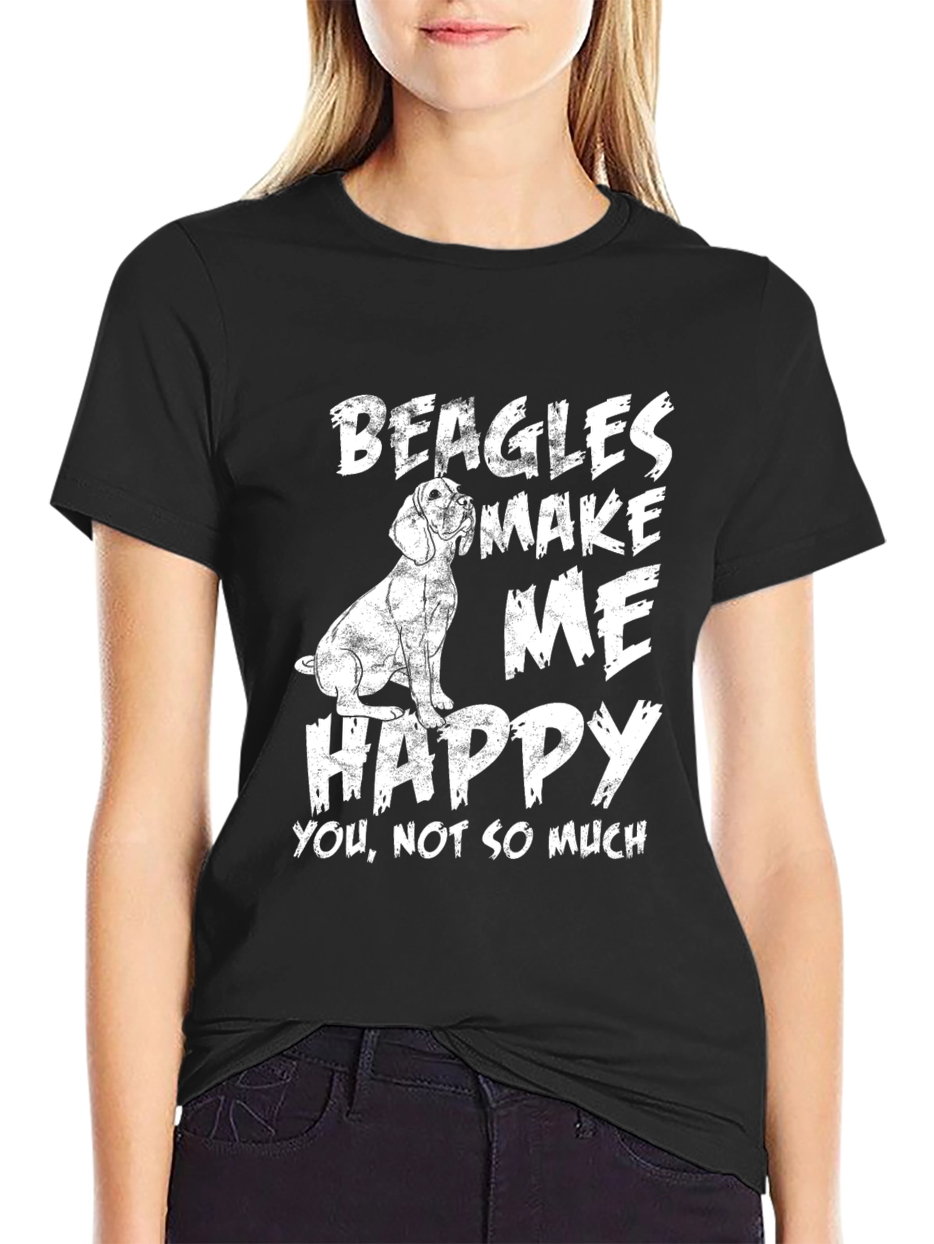 Beagles Make Me Happy Graphic T-Shirt