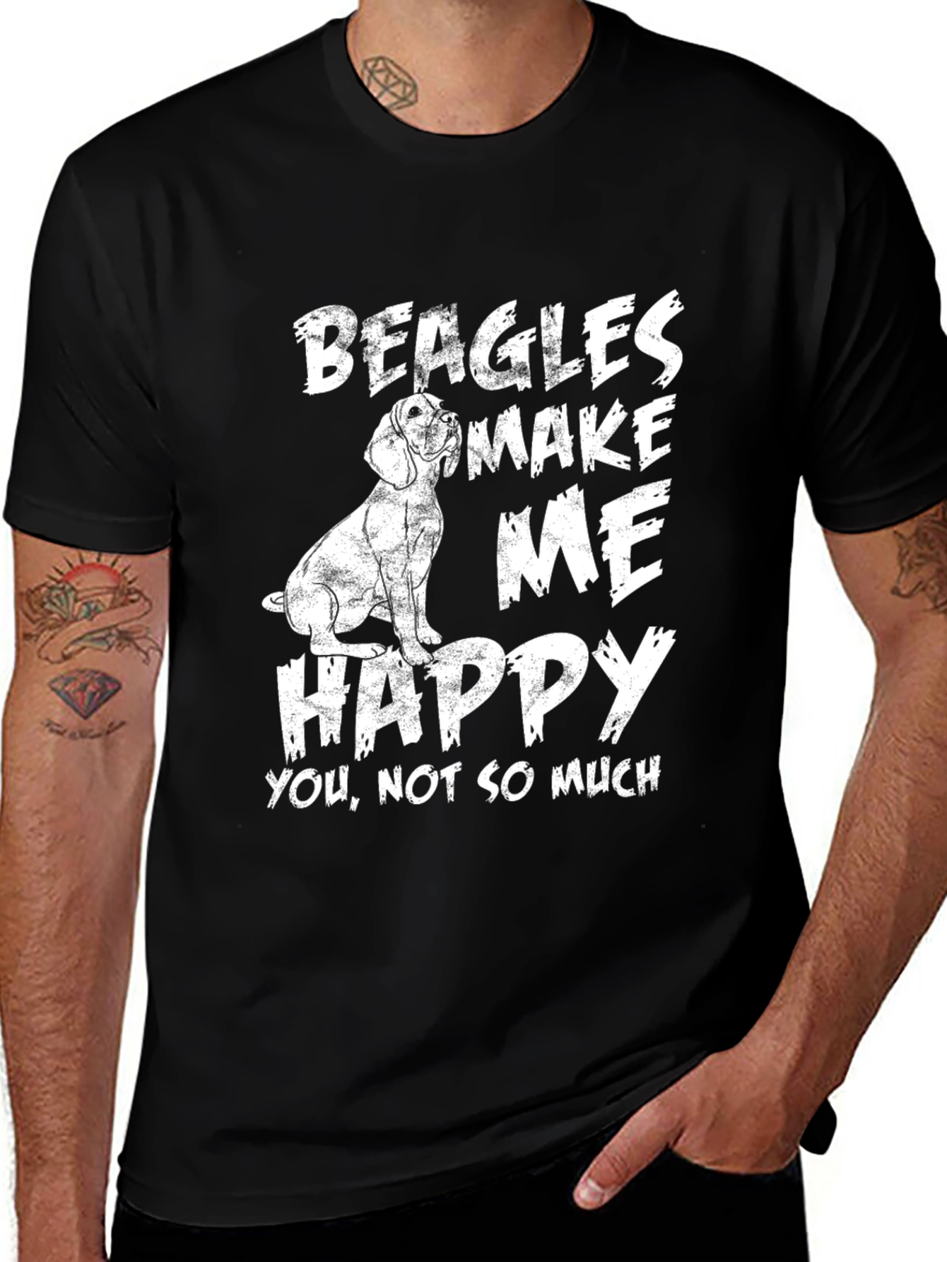 Beagles Make Me Happy Graphic T-Shirt