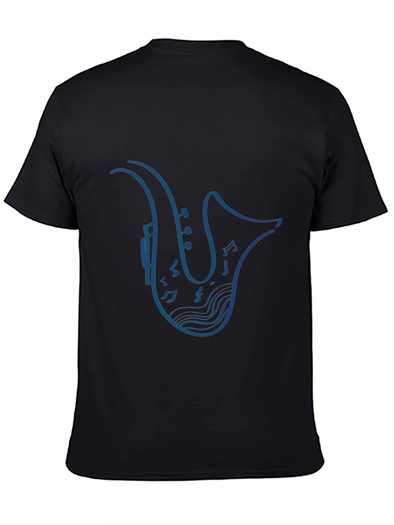 Saxophone Music Notes Graphic Tee - Stylish Black T-Shirt