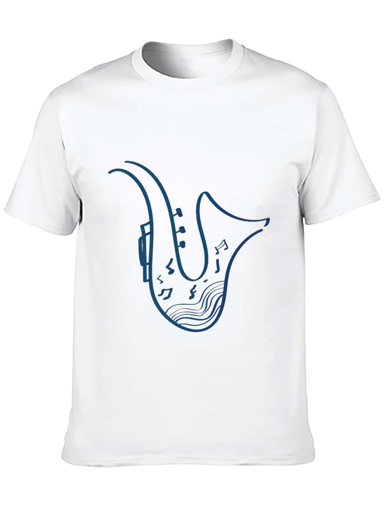 Saxophone Music Notes Graphic Tee - Stylish Black T-Shirt
